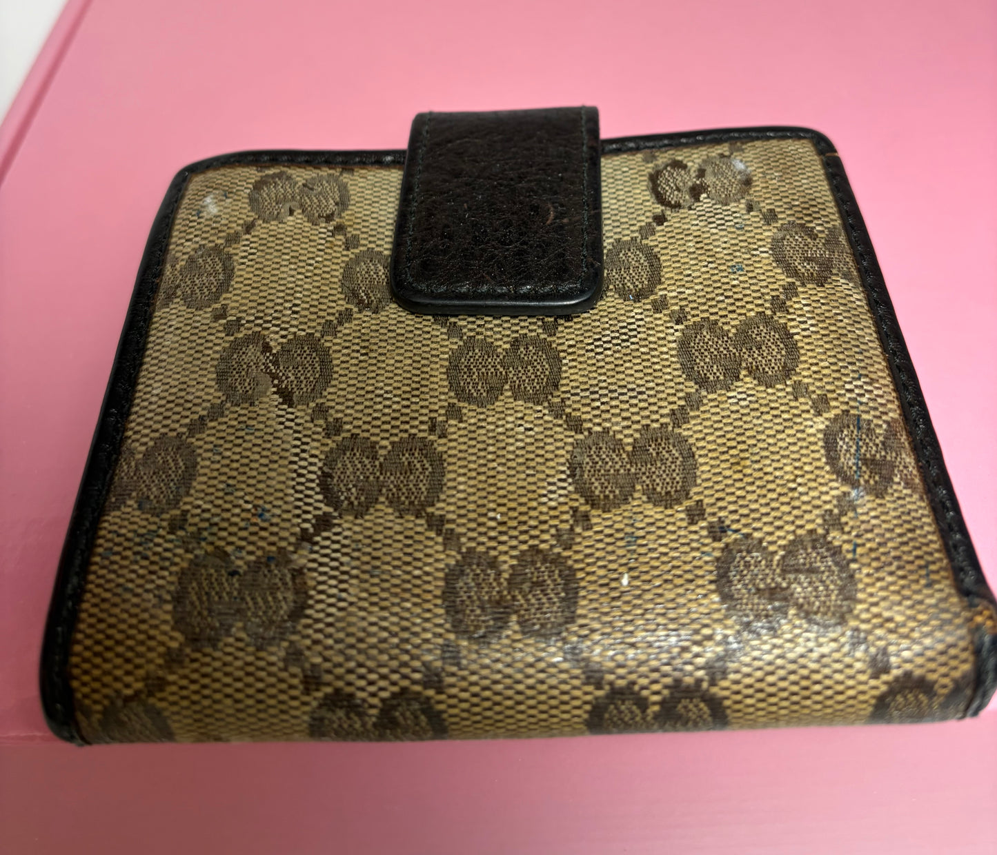Gucci GG Babouska Canvas & leather compact wallet