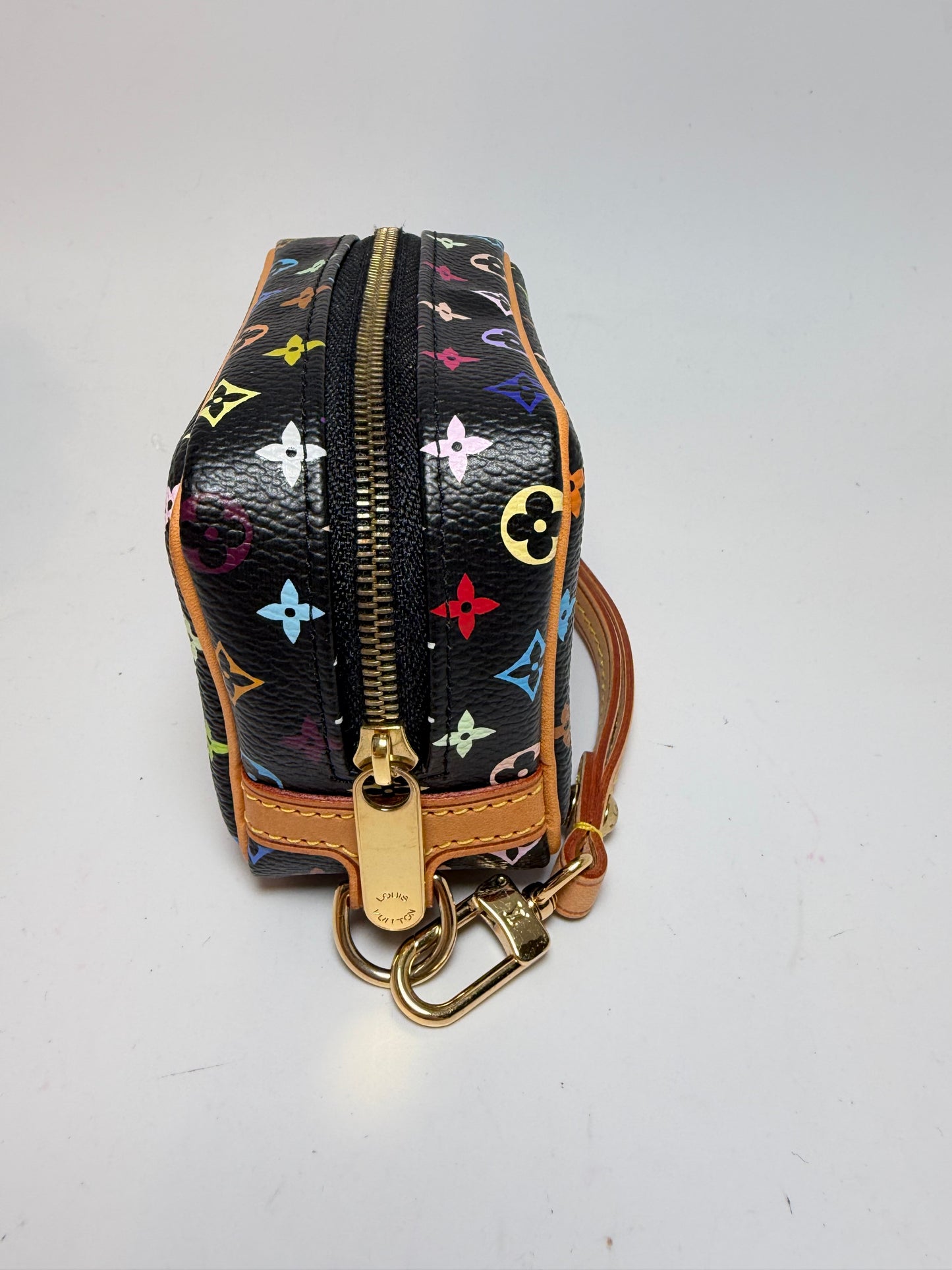 Louis Vuitton Trousse Wappity Pouch/Wristlet Murakami Black Multicolor Monogram