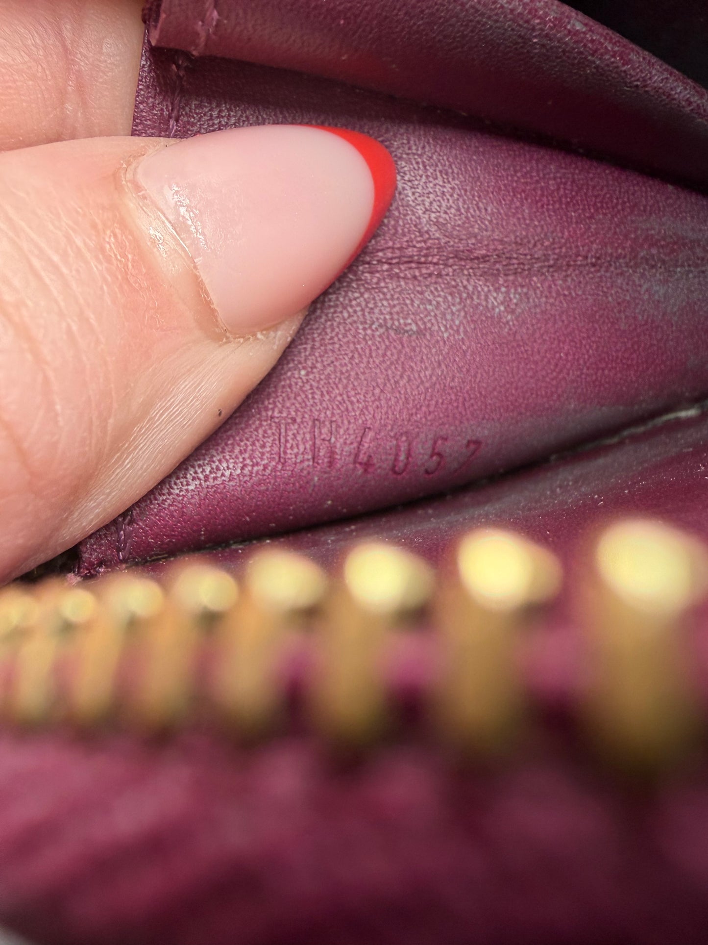 Louis Vuitton Monogram Vernis Heart Coin Purse in Amarante Color