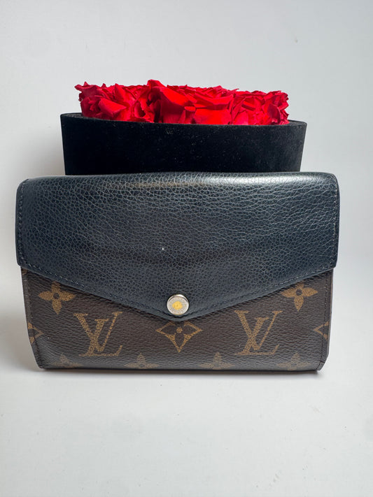 Louis Vuitton Monogram Pallas Wallet Brown Monogram & Black Leather