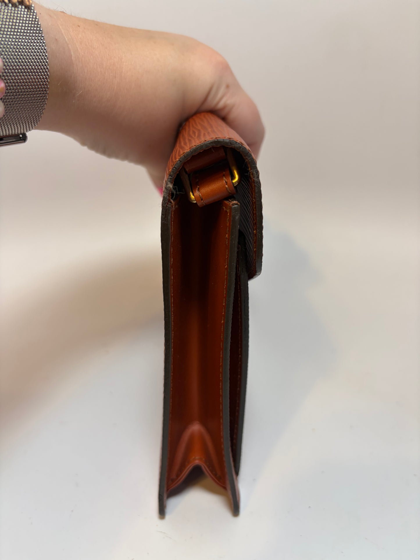 Louis Vuitton Pochette Sellier Draggone Clutch/Wristlet Kenyan Fawn Brown Epi Leather