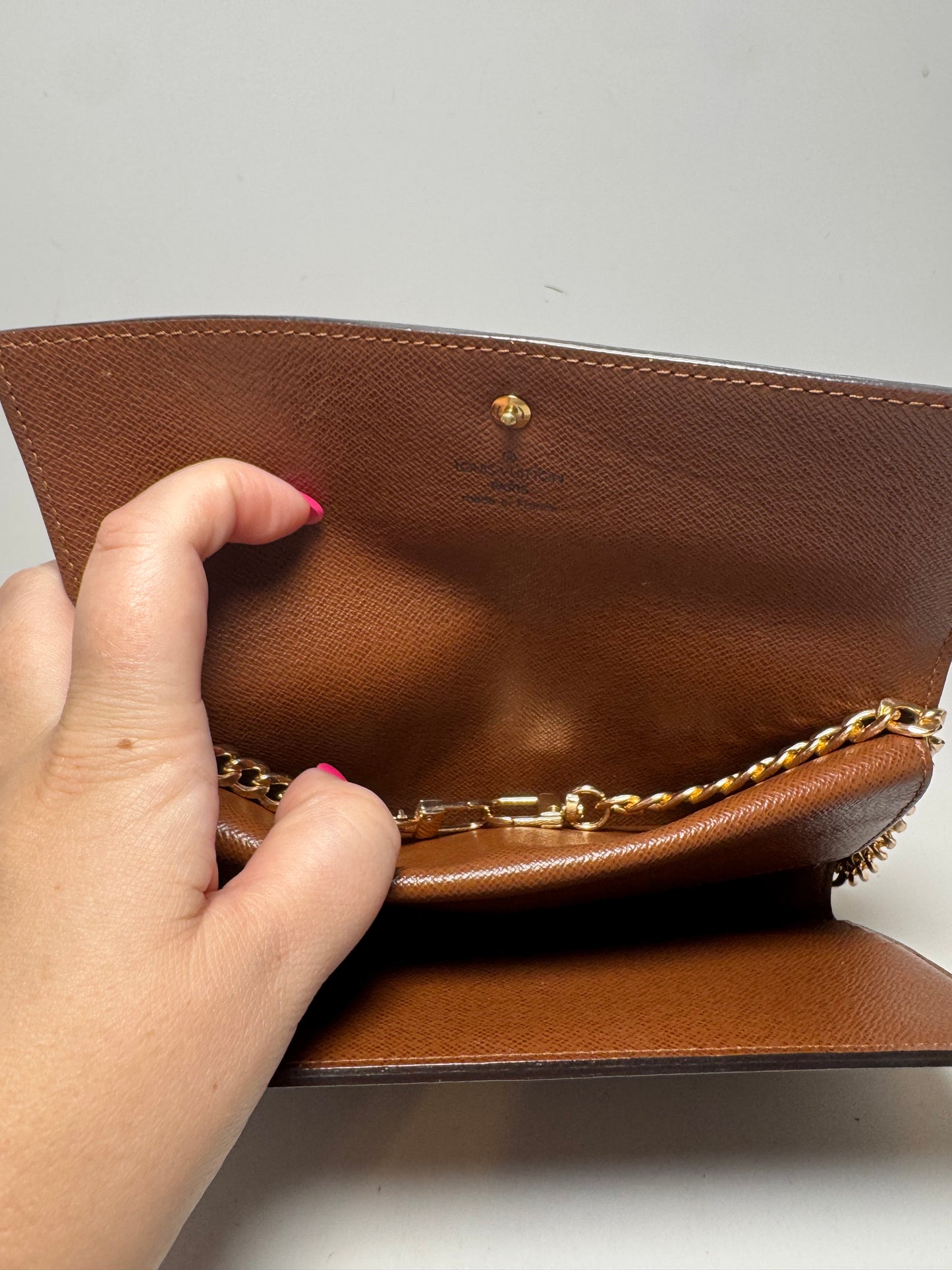 Louis Vuitton Monogram Sarah Trifold Wallet on Chain