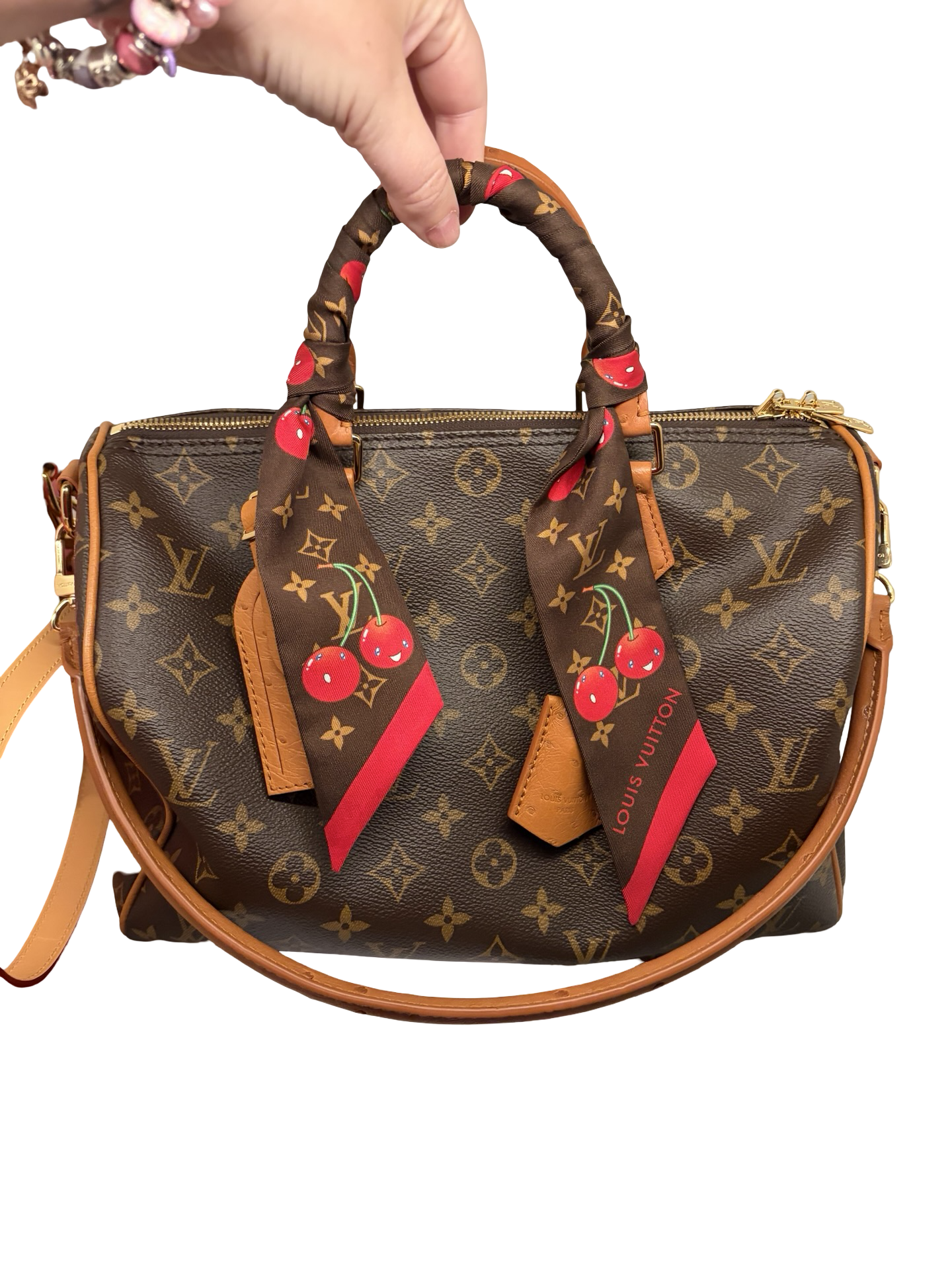 Louis Vuitton Murakami Cherry BB Bandeau Scarf w/COA