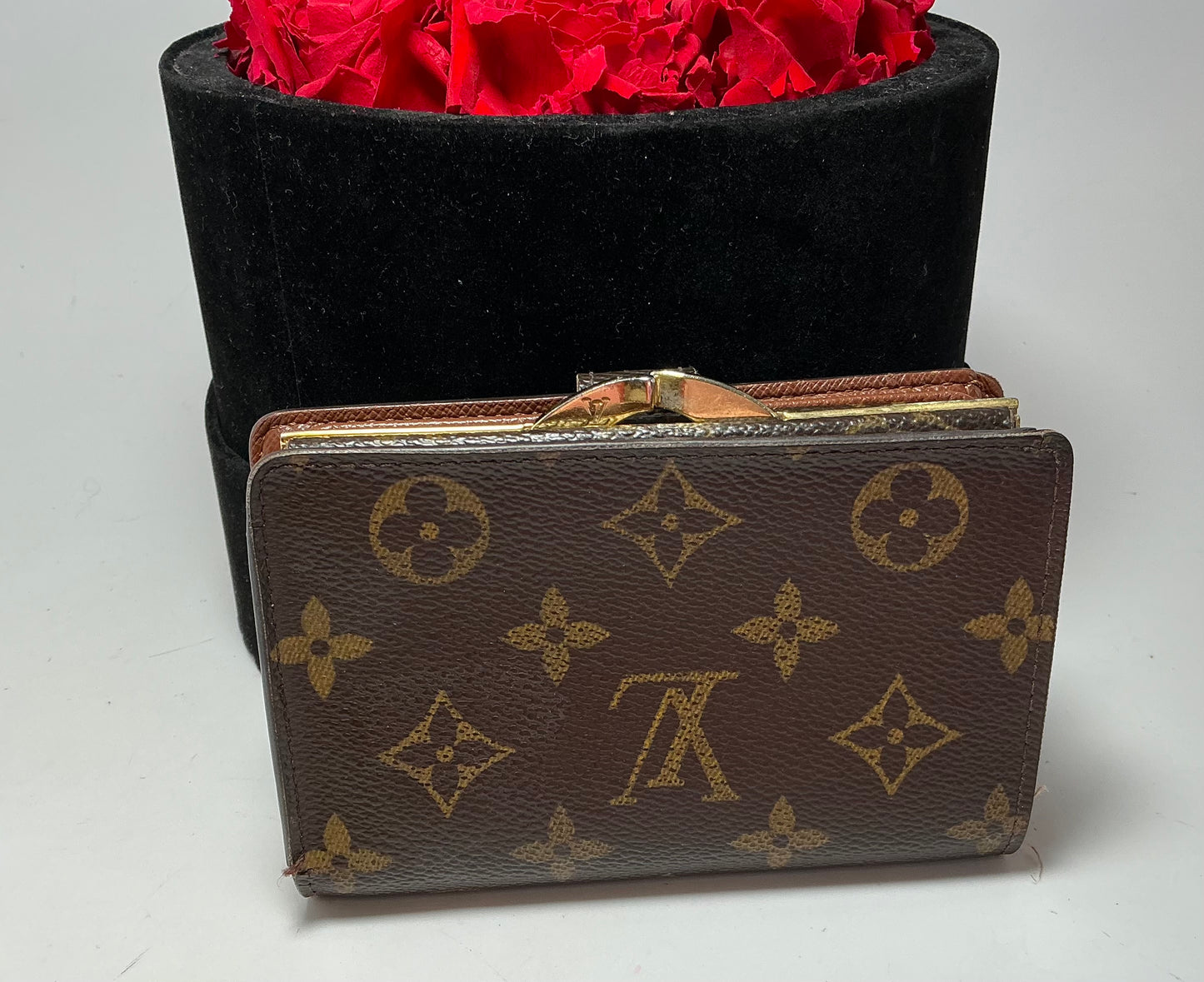Louis Vuitton French Purse Kiss Lock Wallet Monogram