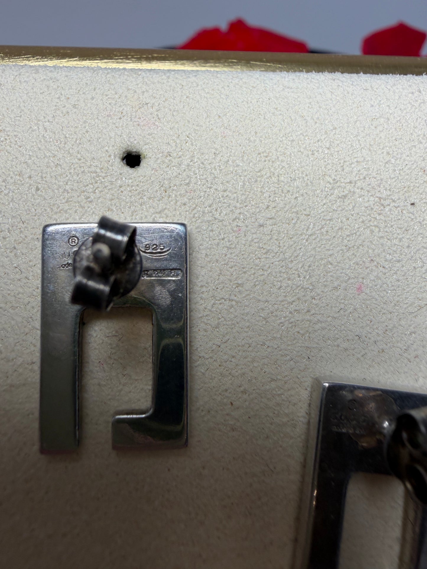 Gucci GG 925 Sterling Silver Stud Earrings with Dust Bag & COA