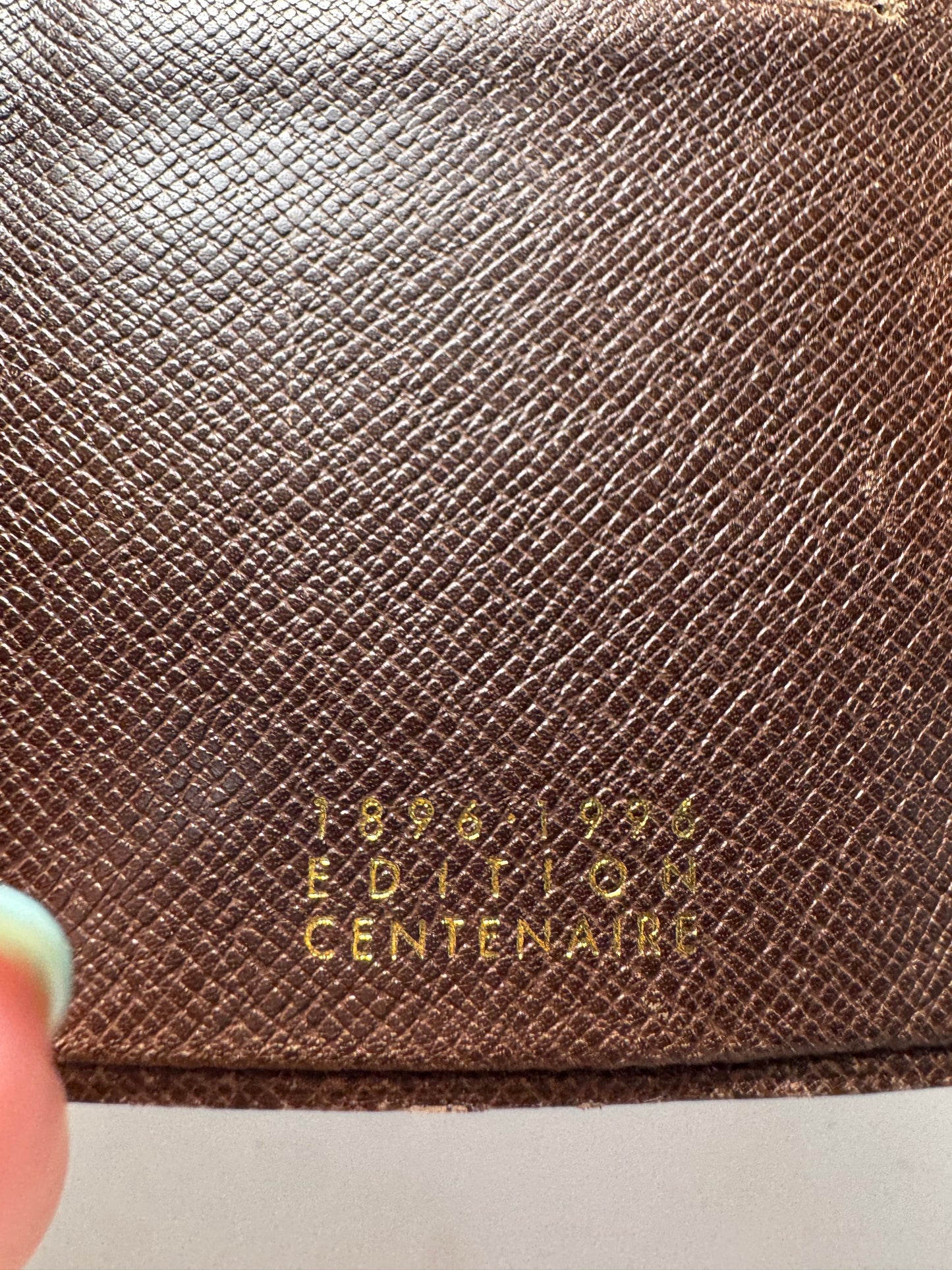 Louis Vuitton Damier Ebene Porte Valeurs Wallet/Passport Cover- Fair Condition Centenaire Edition