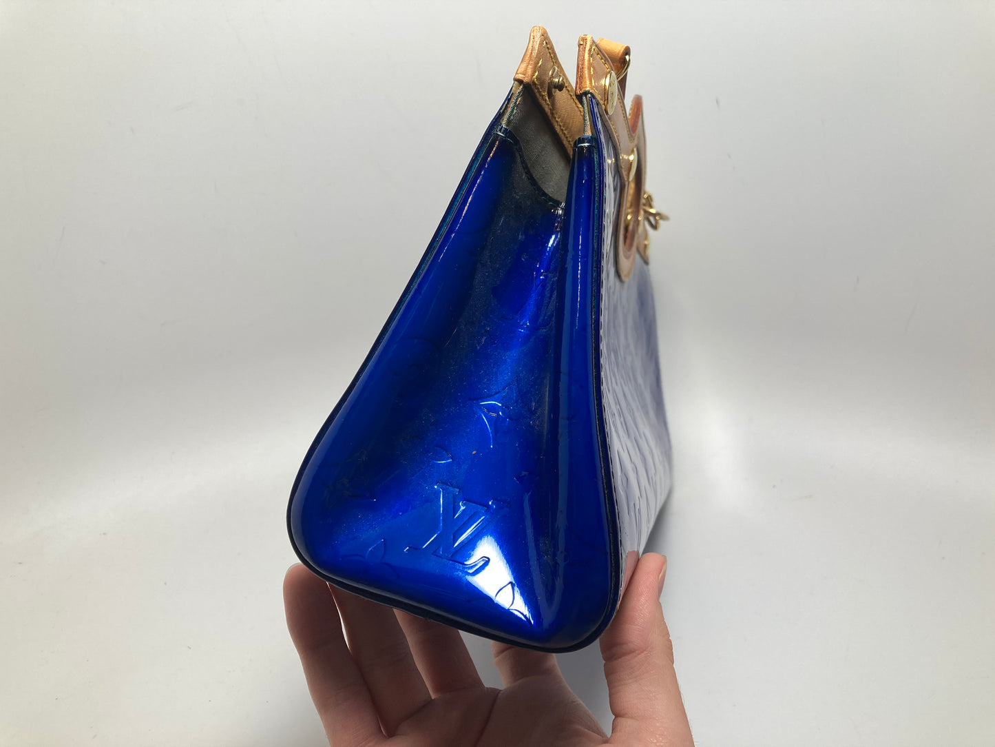 Louis Vuitton Roxbury Drive Cobalt Blue Vernis Leather w/Shoulder Strap