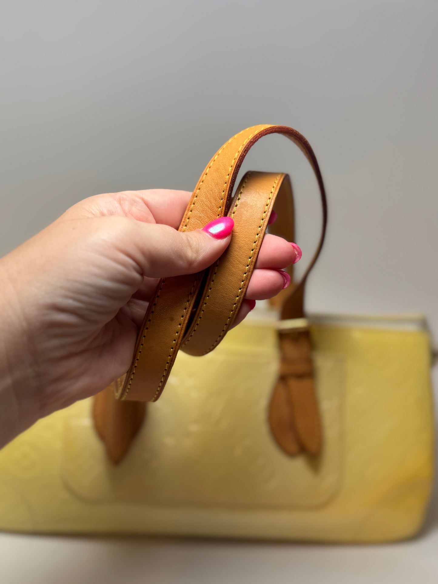 Louis Vuitton Rosewood Avenue Yellow Vernis Leather Shoulder Bag