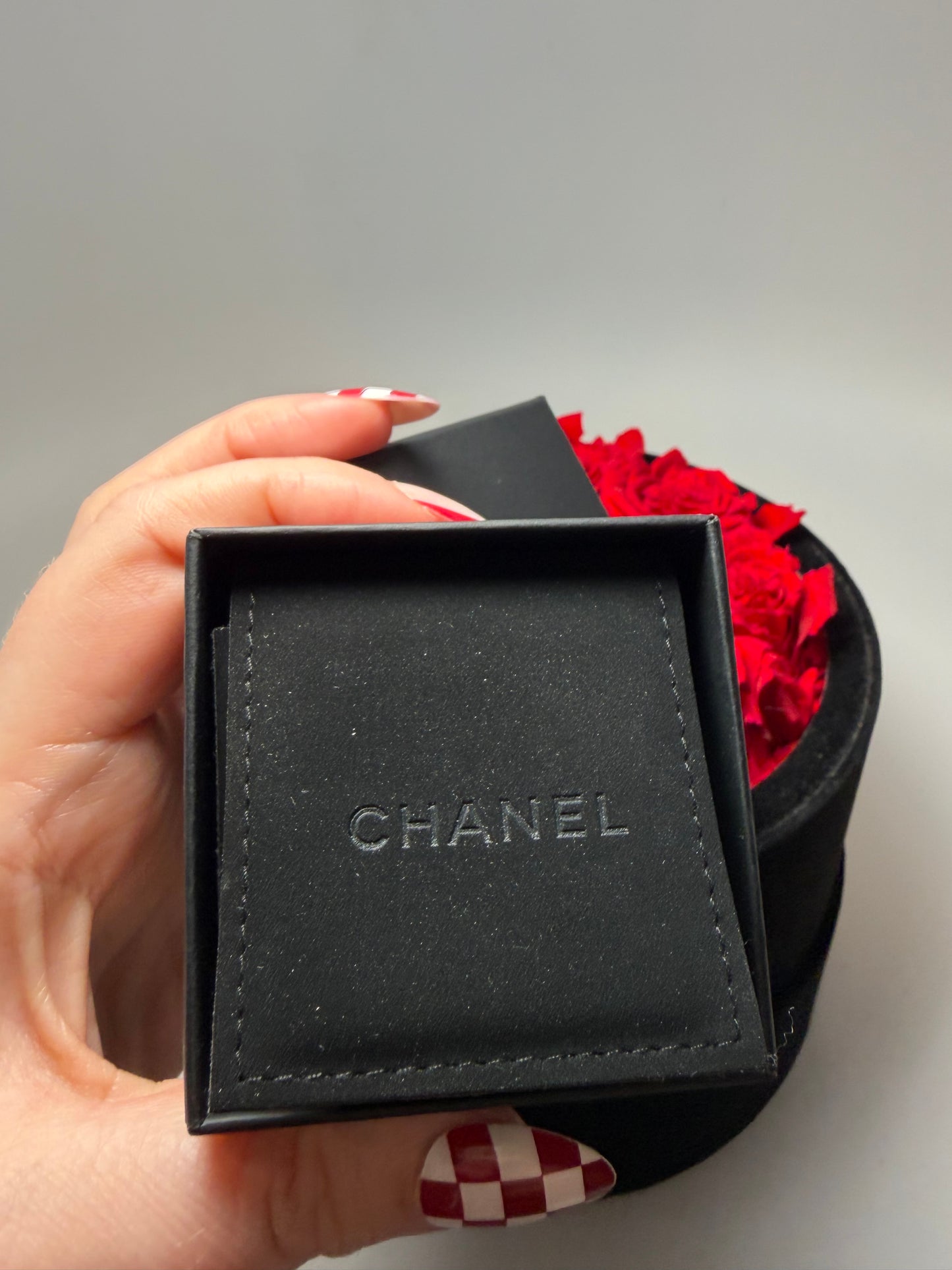 Chanel Coco Mark Ribbon Motif Crystal Post Earrings