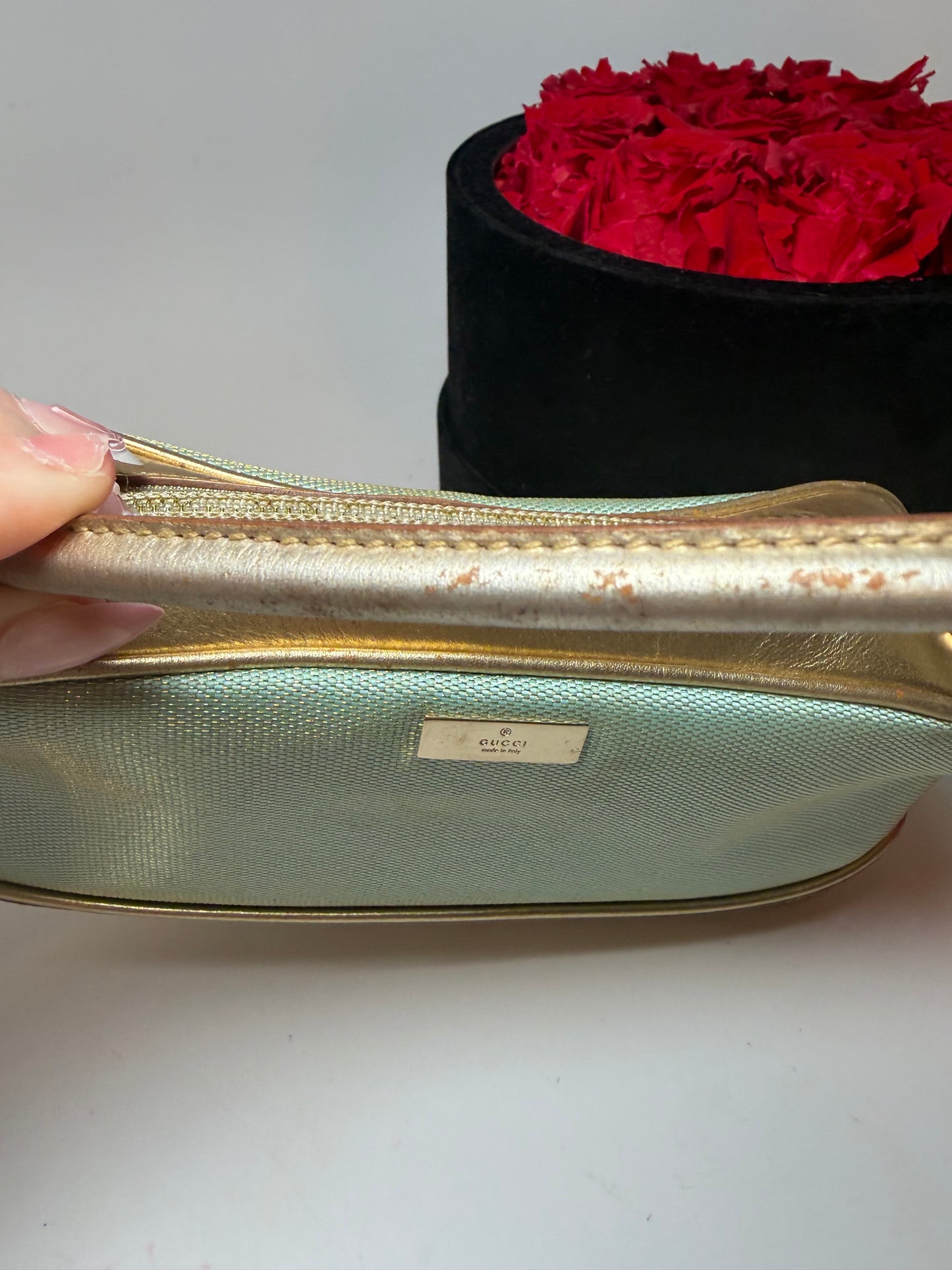 Gucci Blue & Gold Mini Bag Vintage Comes with Certificate of Authenticity