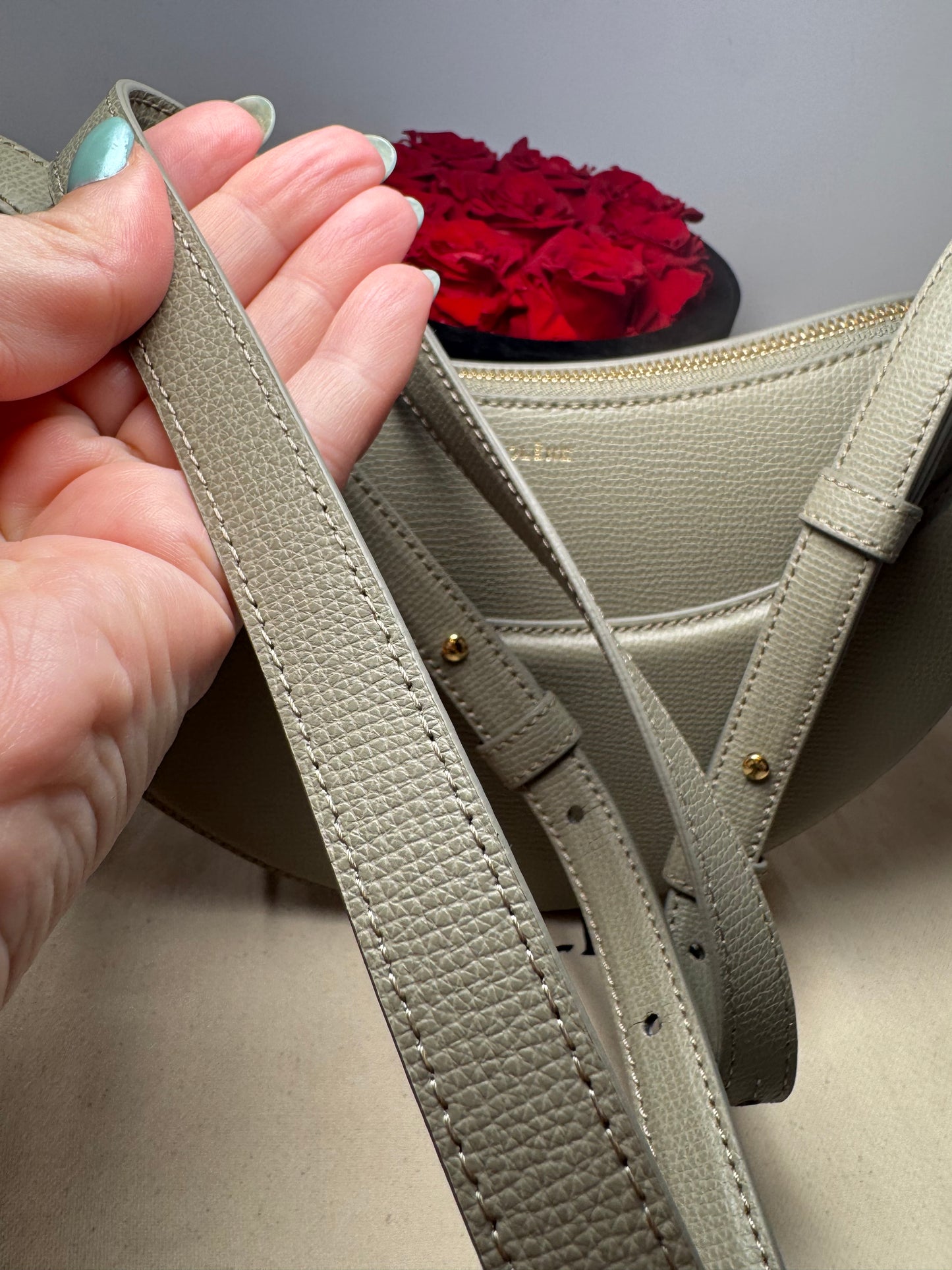Polène Numero Dix Textured Taupe Crossbody/Shoulder Bag