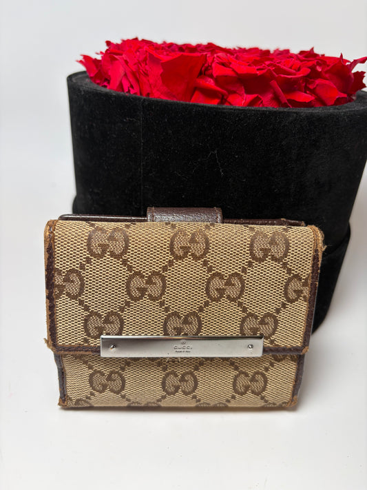 Gucci Canvas & Leather Compact Wallet