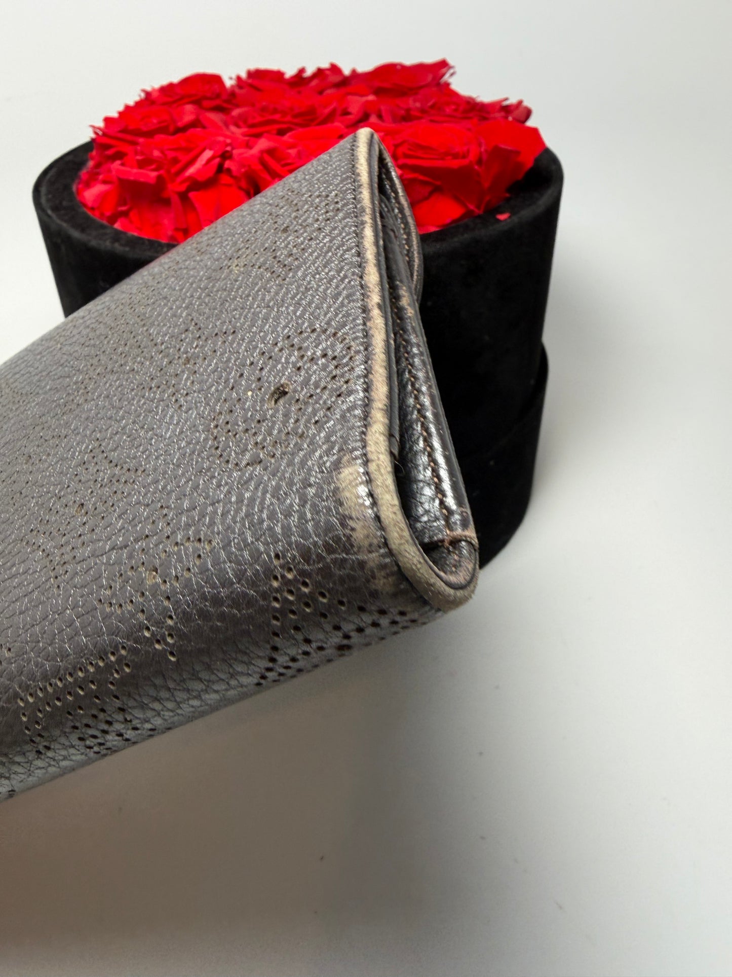 Louis Vuitton Mahina Amelia Wallet Black Leather Monogram Embossed