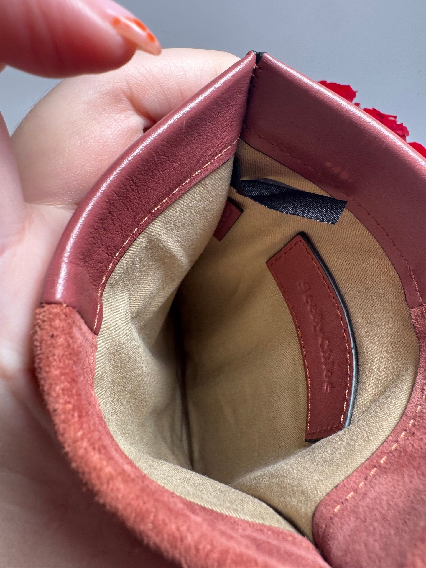 See by Chloe Shoulder Bag Pink Leather & Suede
