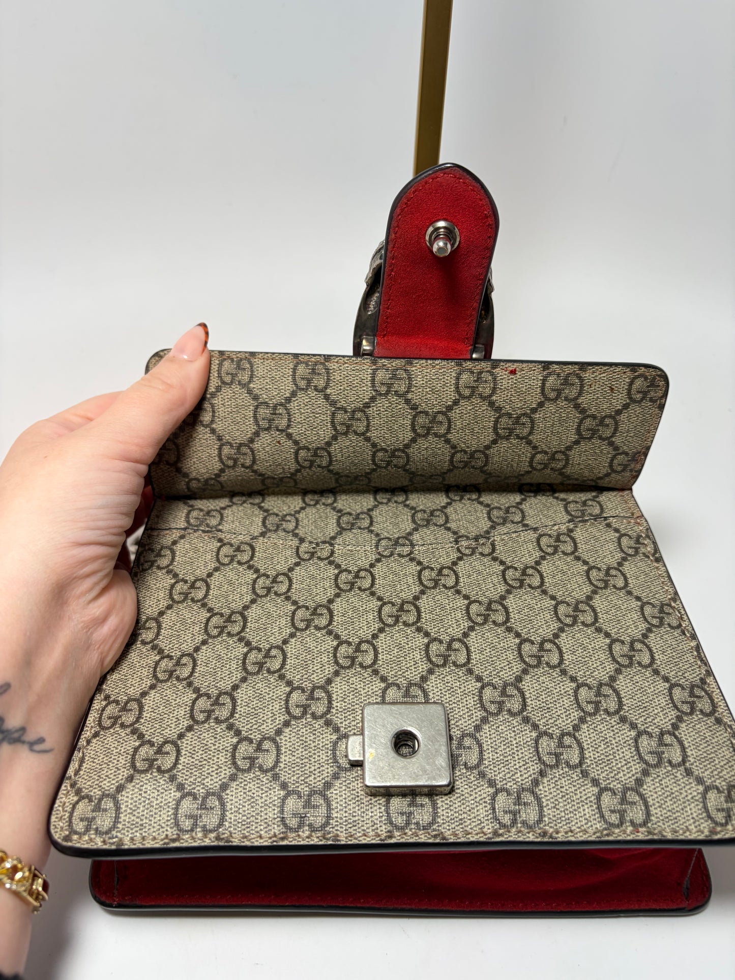 Gucci GG Supreme Dionysus Mini Shoulder Bag with Chain Strap