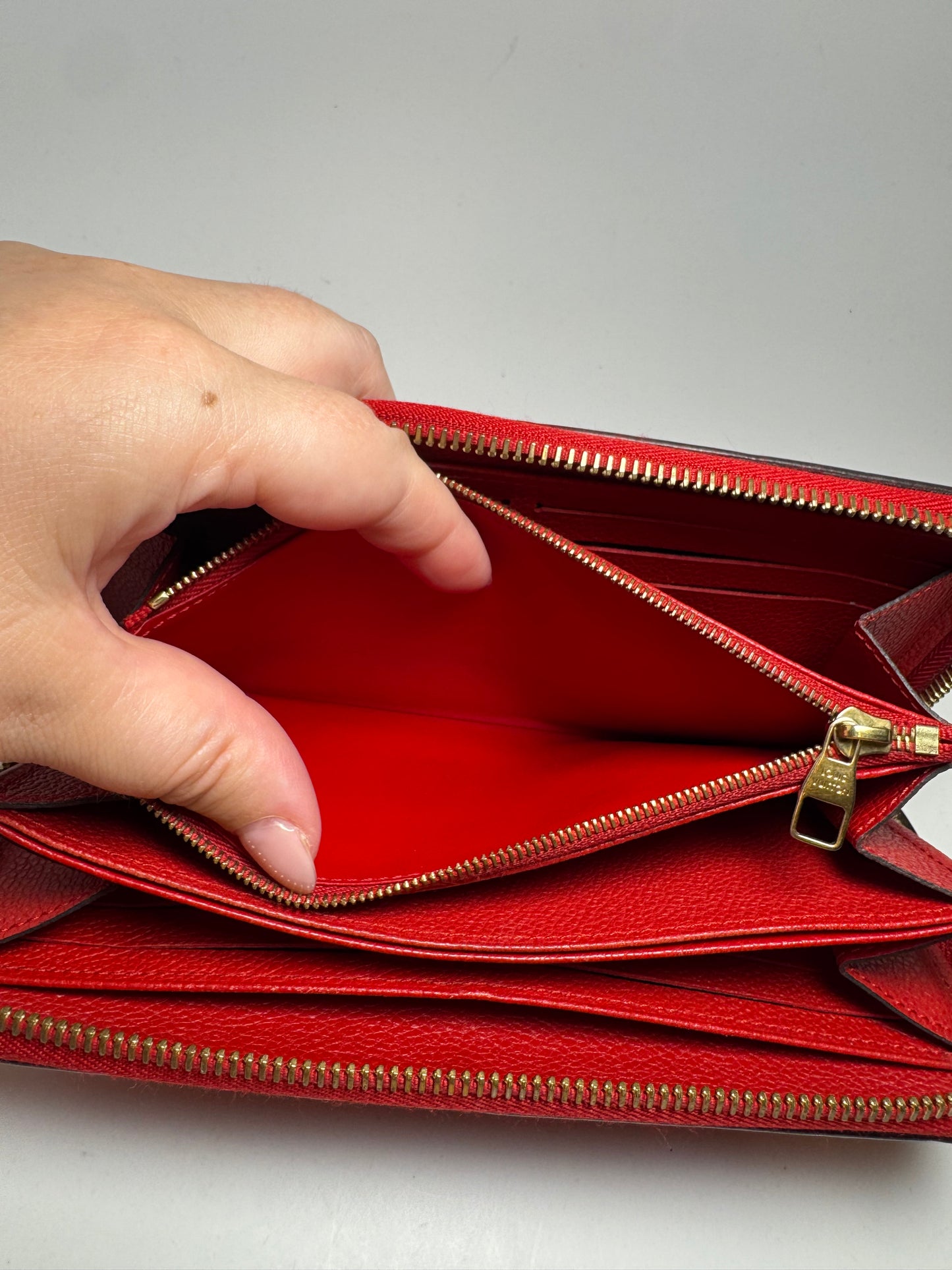 Louis Vuitton Empriente Zippy Wallet Cherry Red Leather
