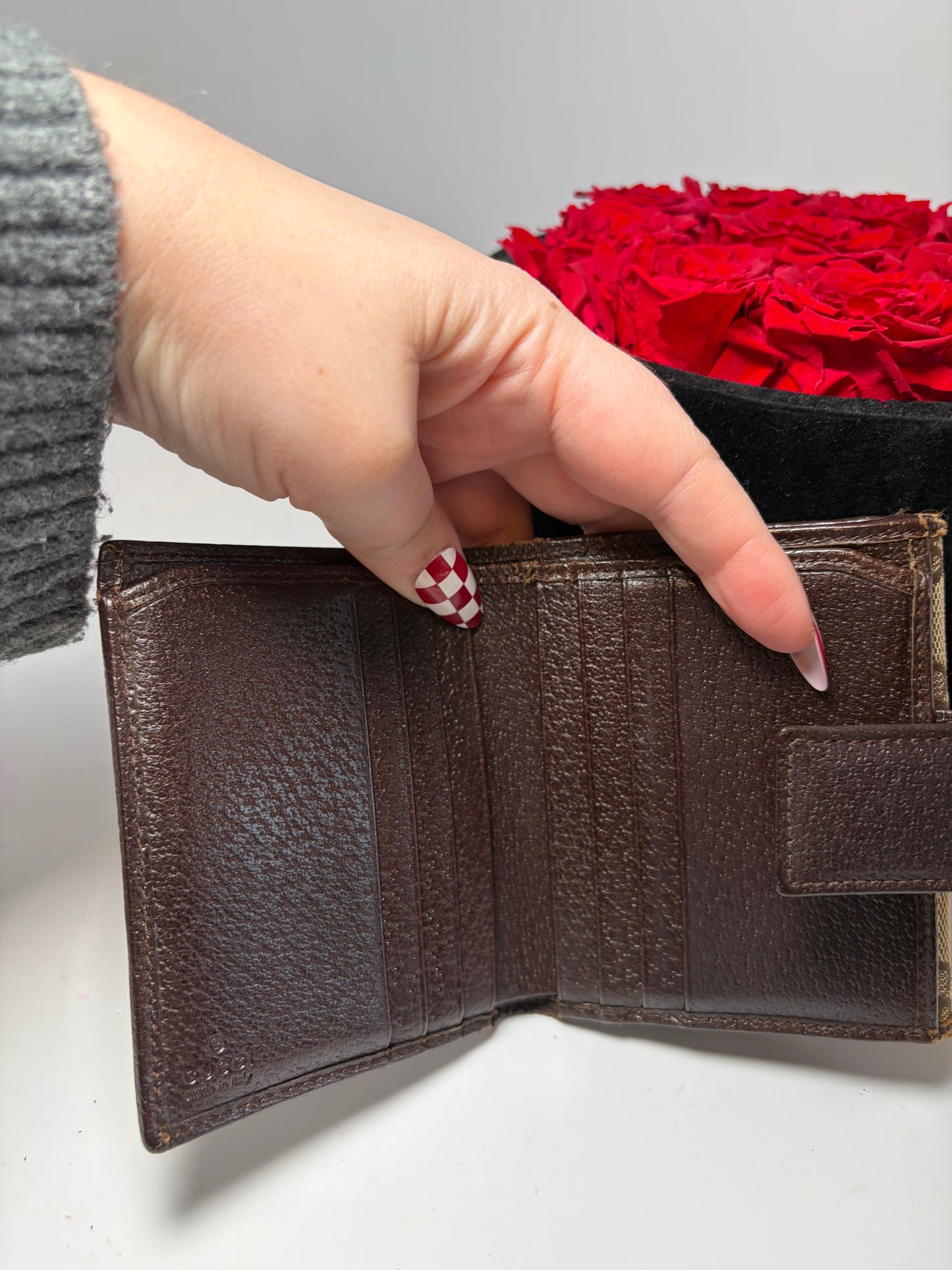 Gucci Canvas & Leather Compact Wallet