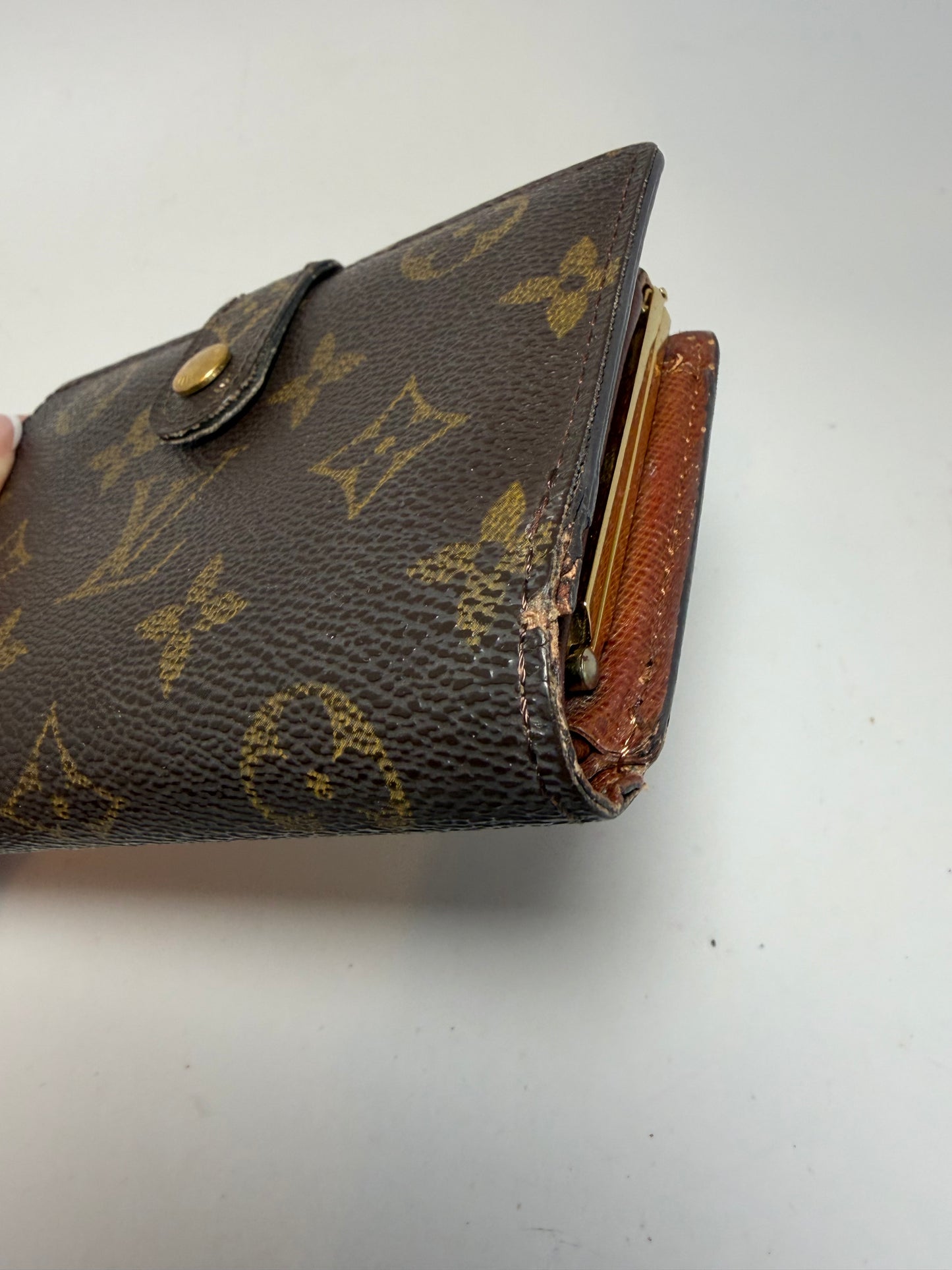 Louis Vuitton French Purse Monogram Kiss Lock Wallet