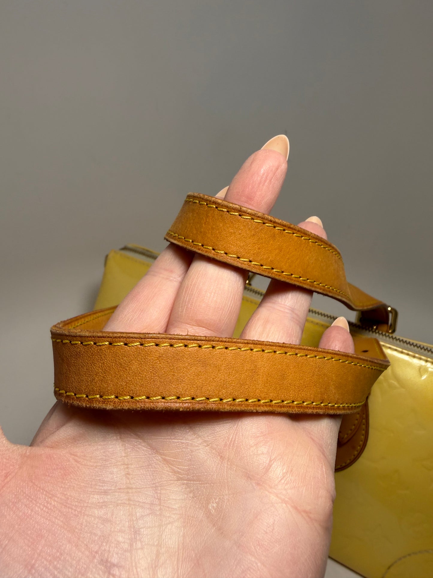 Louis Vuitton Rosewood Avenue Yellow Vernis Leather Shoulder Bag