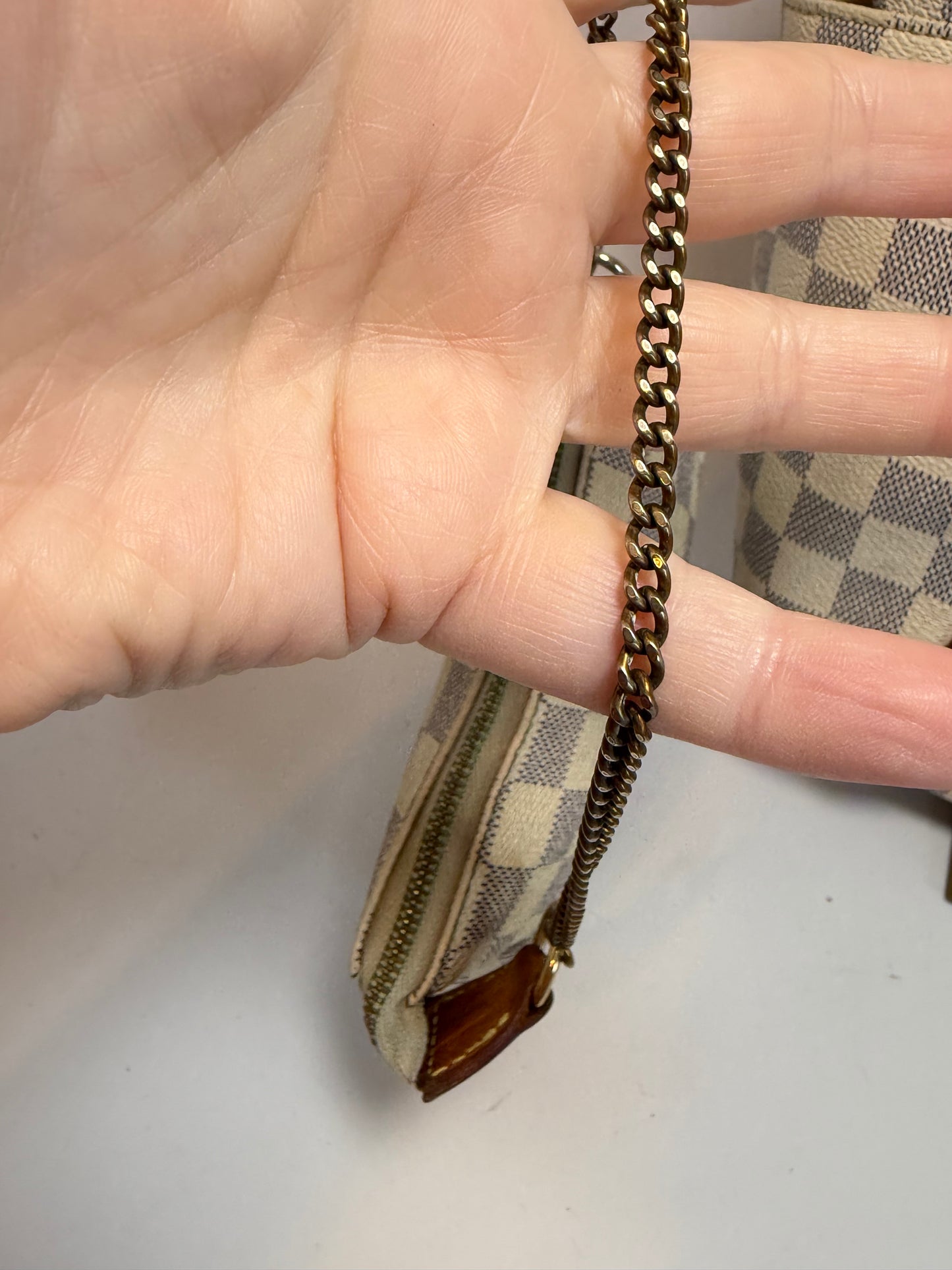 Louis Vuitton Damier Azur PM Tote with Mini Pochette Set