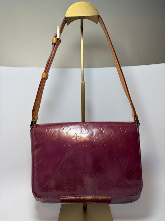 Louis Vuitton Thompson Street Purple Vernis Leather Monogram Shoulder Bag with Purple leather interior