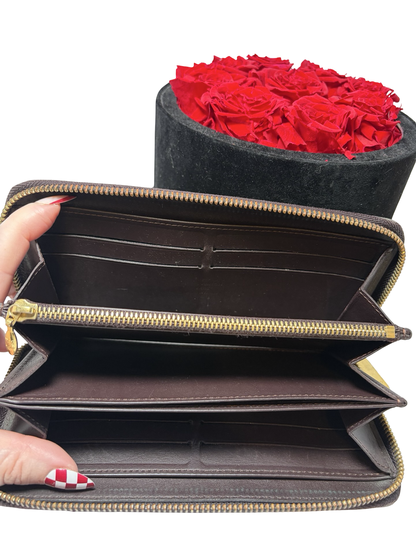 Louis Vuitton Plum Vernis Leather Zippy Wallet