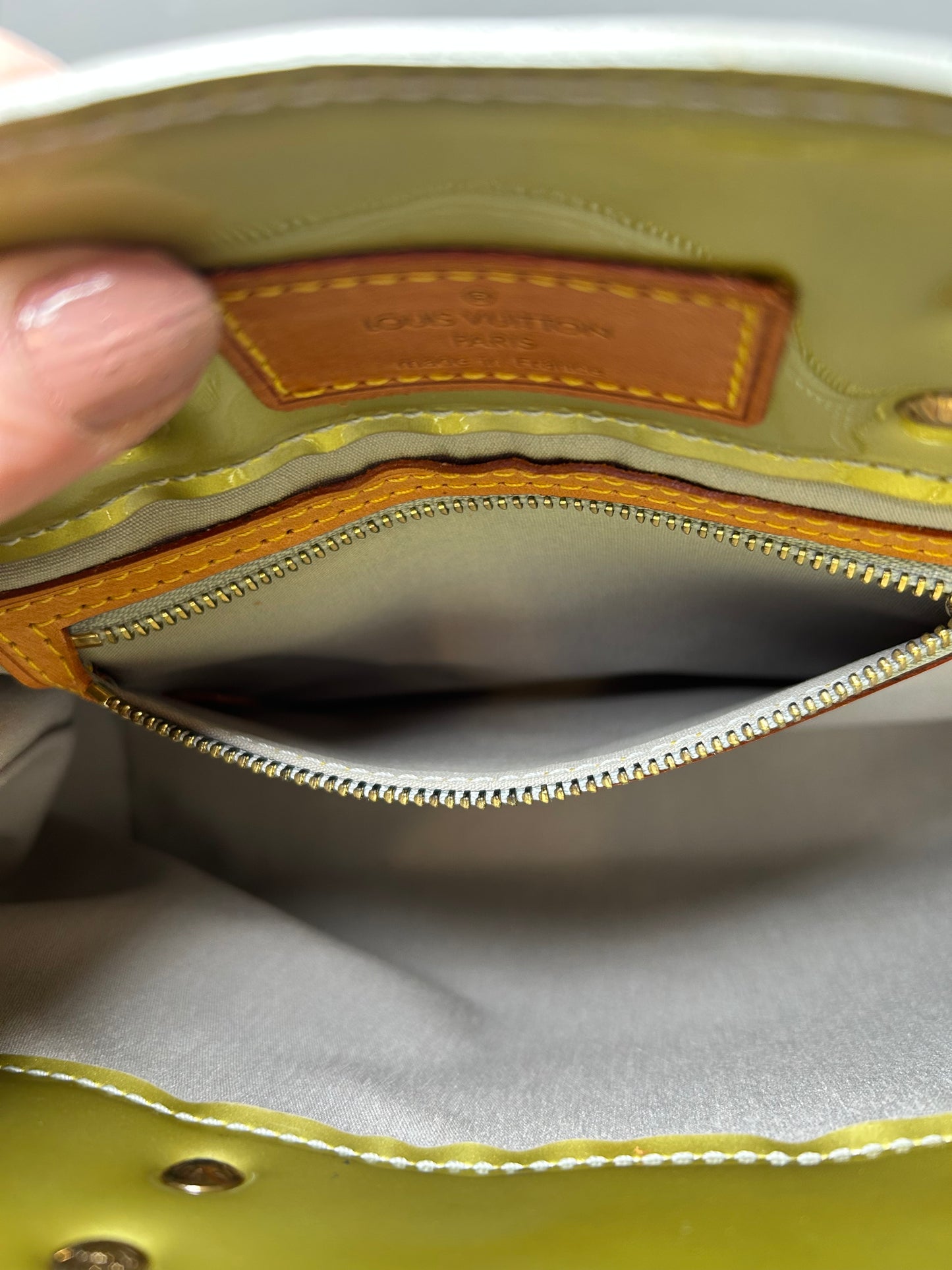 Louis Vuitton Reade PM Pistachio Green Vernis Leather Monogram Mini Tote