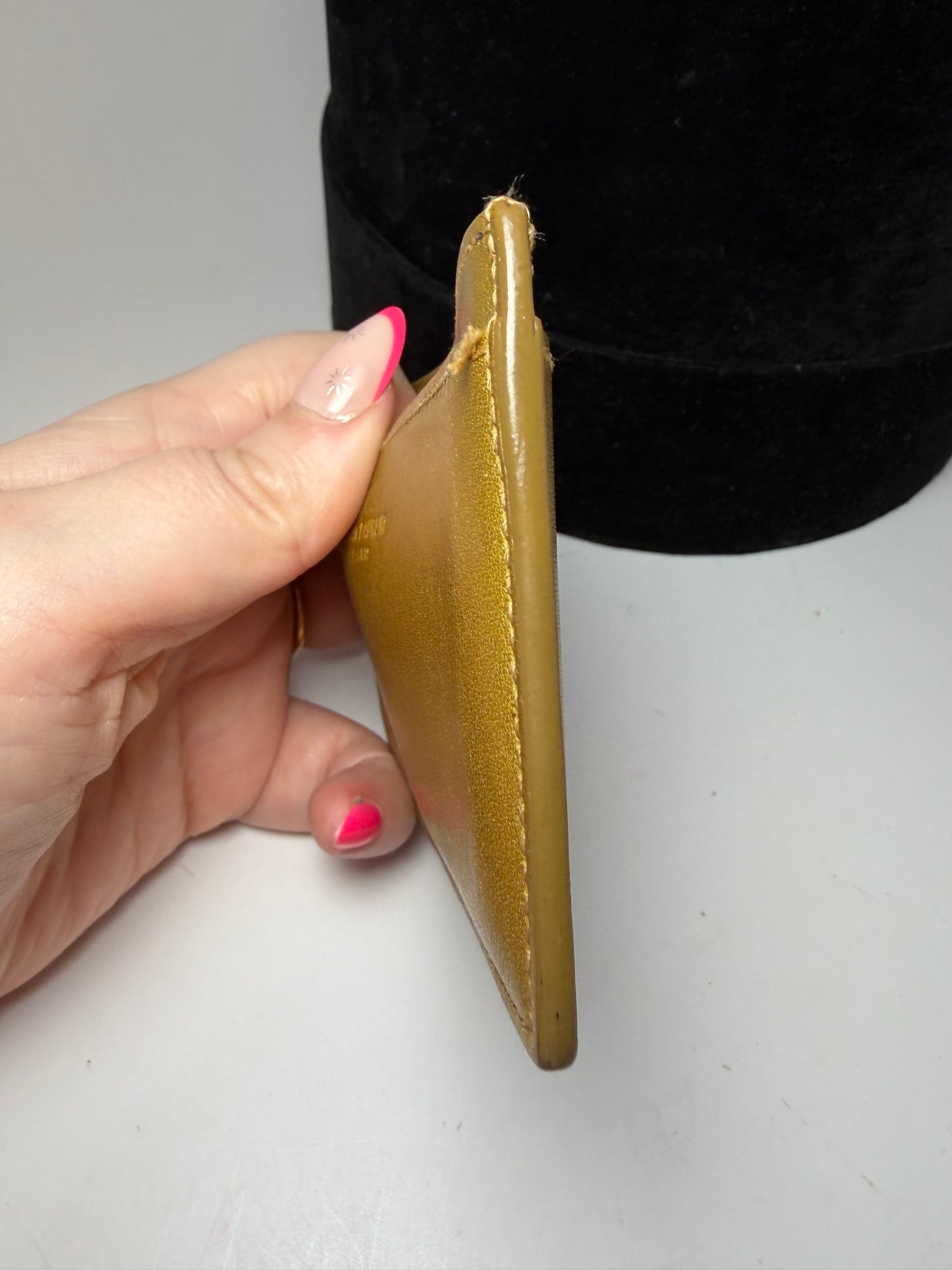 Saint Laurent Gold Leather Card Holder