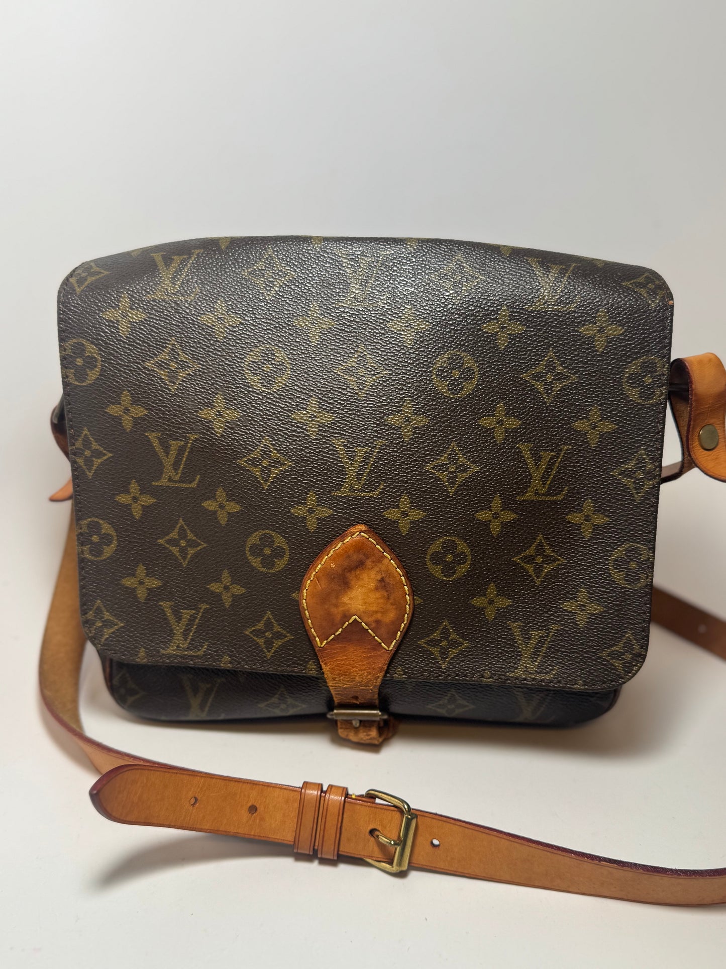 Louis Vuitton Cartouchière GM Monogram Crossbody (Vintage) Fair Condition