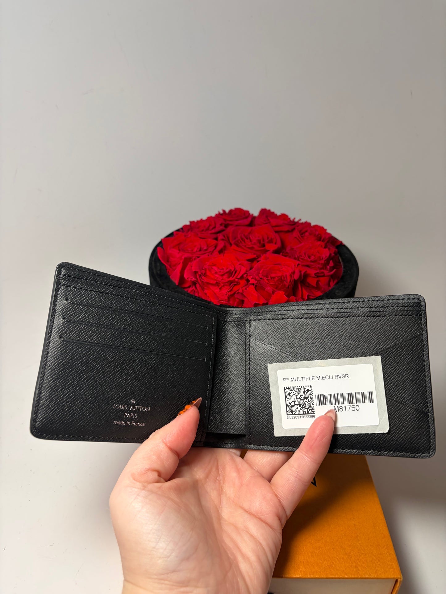 Louis Vuitton Sunrise Monogram Eclipse Bifold Wallet Full Set with Box, Dust Bag & COA- Like New
