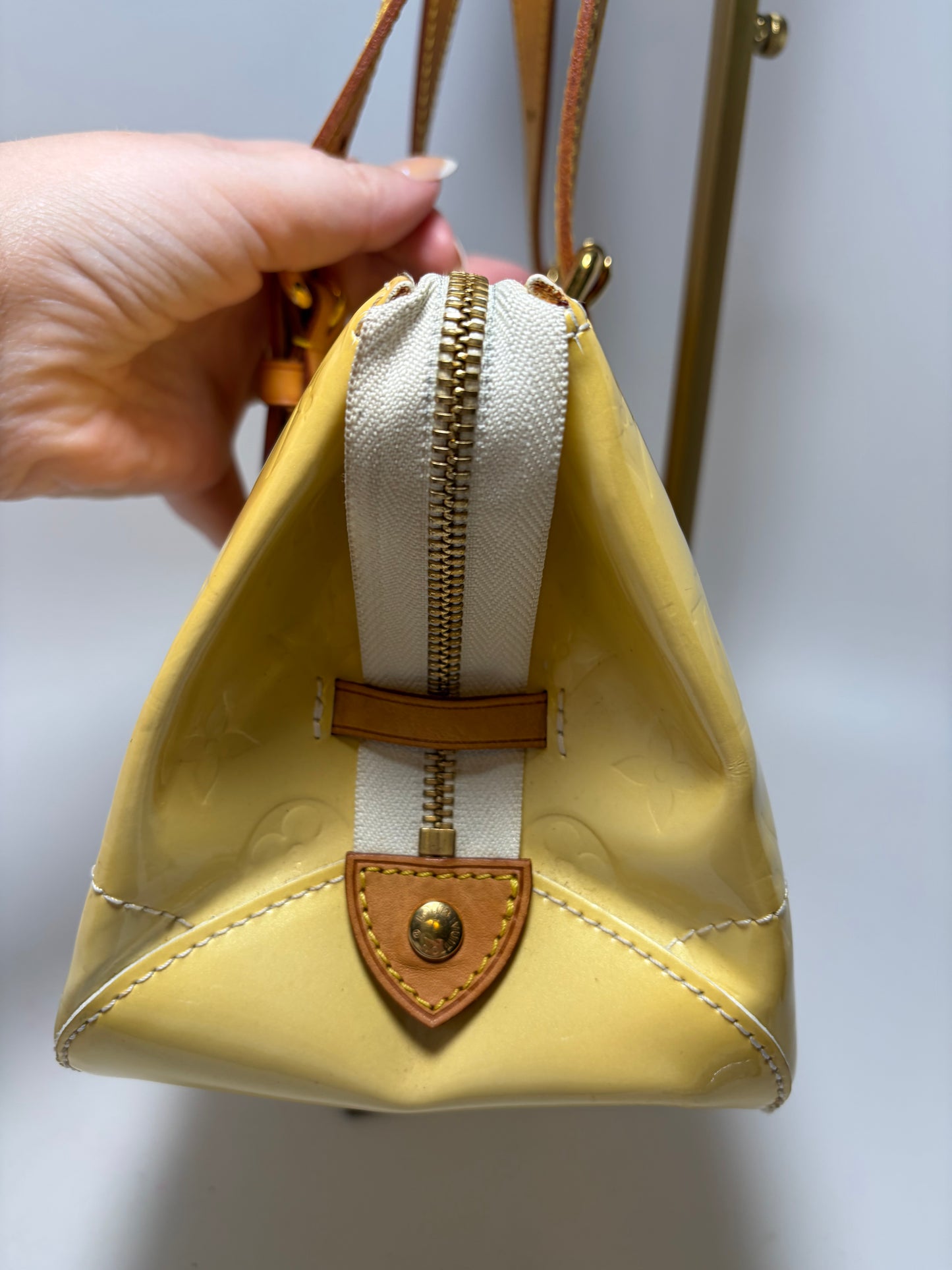 Louis Vuitton Rosewood Avenue Yellow Vernis Leather Shoulder Bag