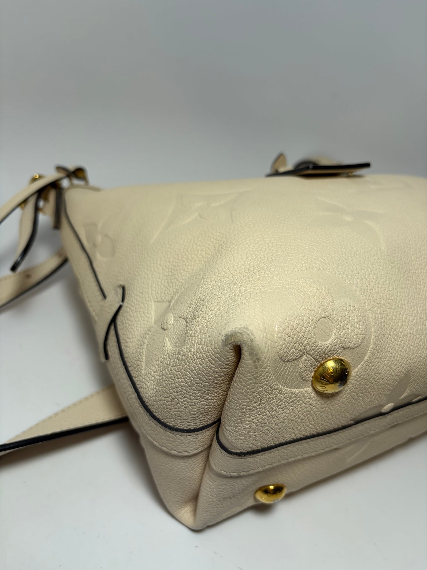 Louis Vuitton Caryall PM Monogram Empriente Leather Shoulder Bag/Crossbody in Cream