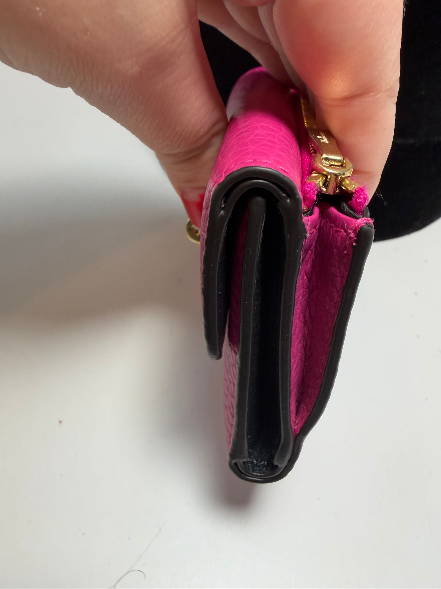 Mulberry Small Darley Hot Pink Pebbled Leather Turn Lock Wallet