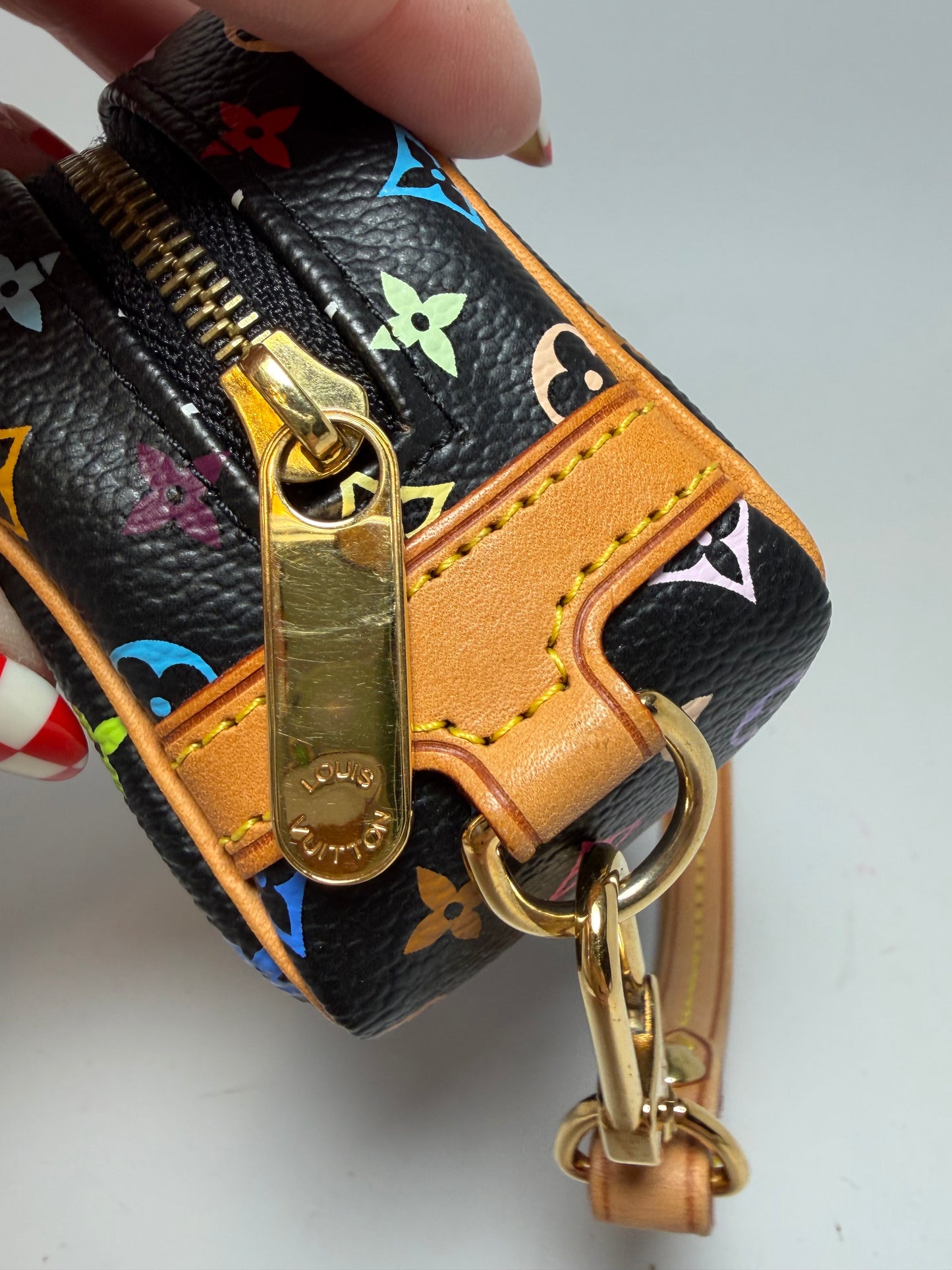 Louis Vuitton Trousse Wappity Pouch/Wristlet Murakami Black Multicolor Monogram