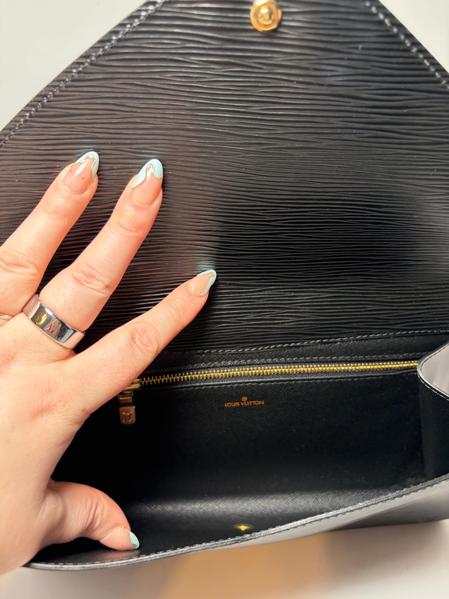 Louis Vuitton Art Deco Black Epi Leather Clutch