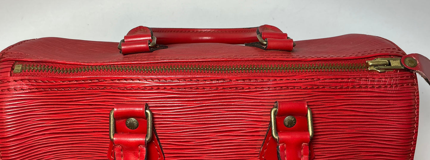 Louis Vuitton Speedy 25 Red Epi Leather