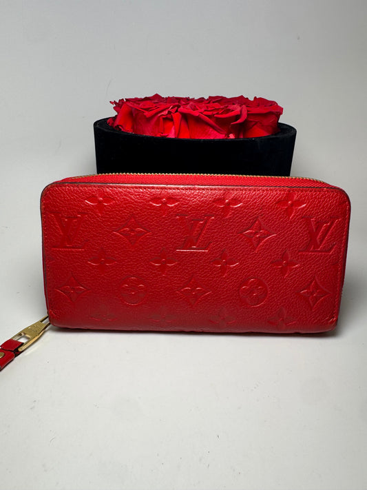 Louis Vuitton Empriente Zippy Wallet Cherry Red Leather