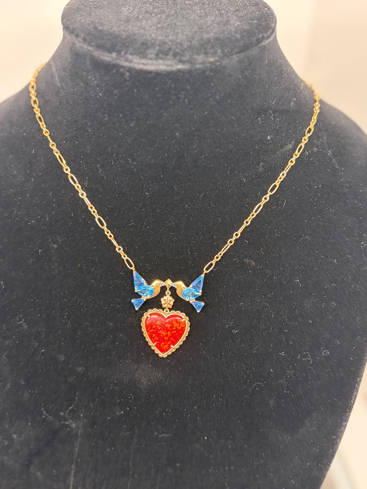 Kendra Scott x Disney Snow White Blue Birds heart Necklace