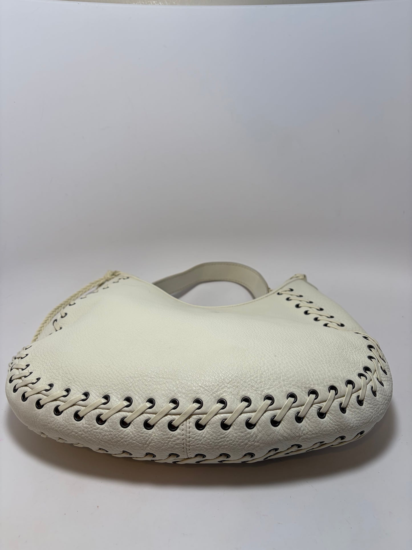 Christian Dior Y2K Cream Leather Hobo Bag with Charm & COA