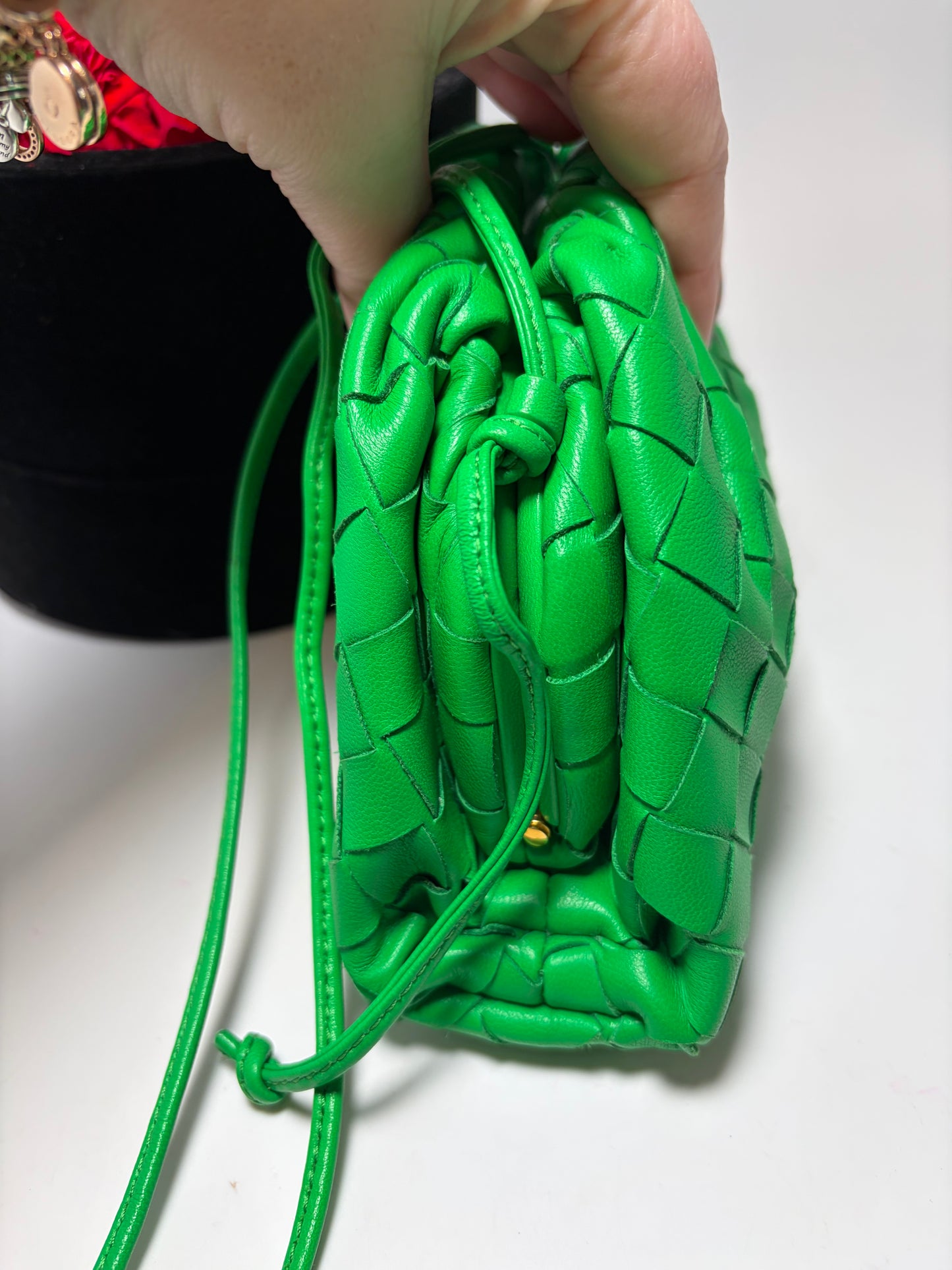 Bottega Veneta Mini Intrecciato Nappa Leather Clutch/Crossbody Pouch with Dust Bag & COA