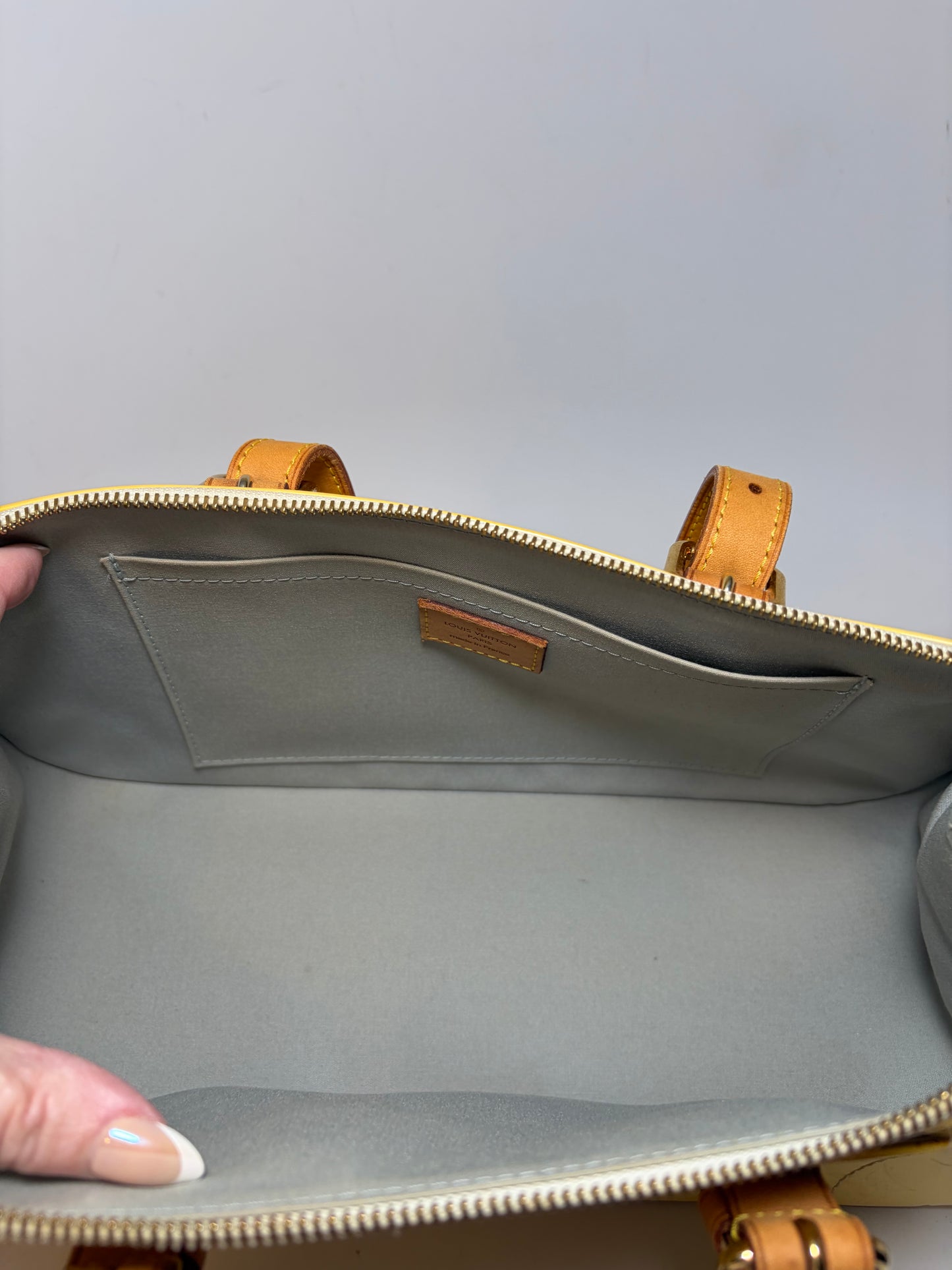 Louis Vuitton Rosewood Avenue Yellow Vernis Leather Shoulder Bag