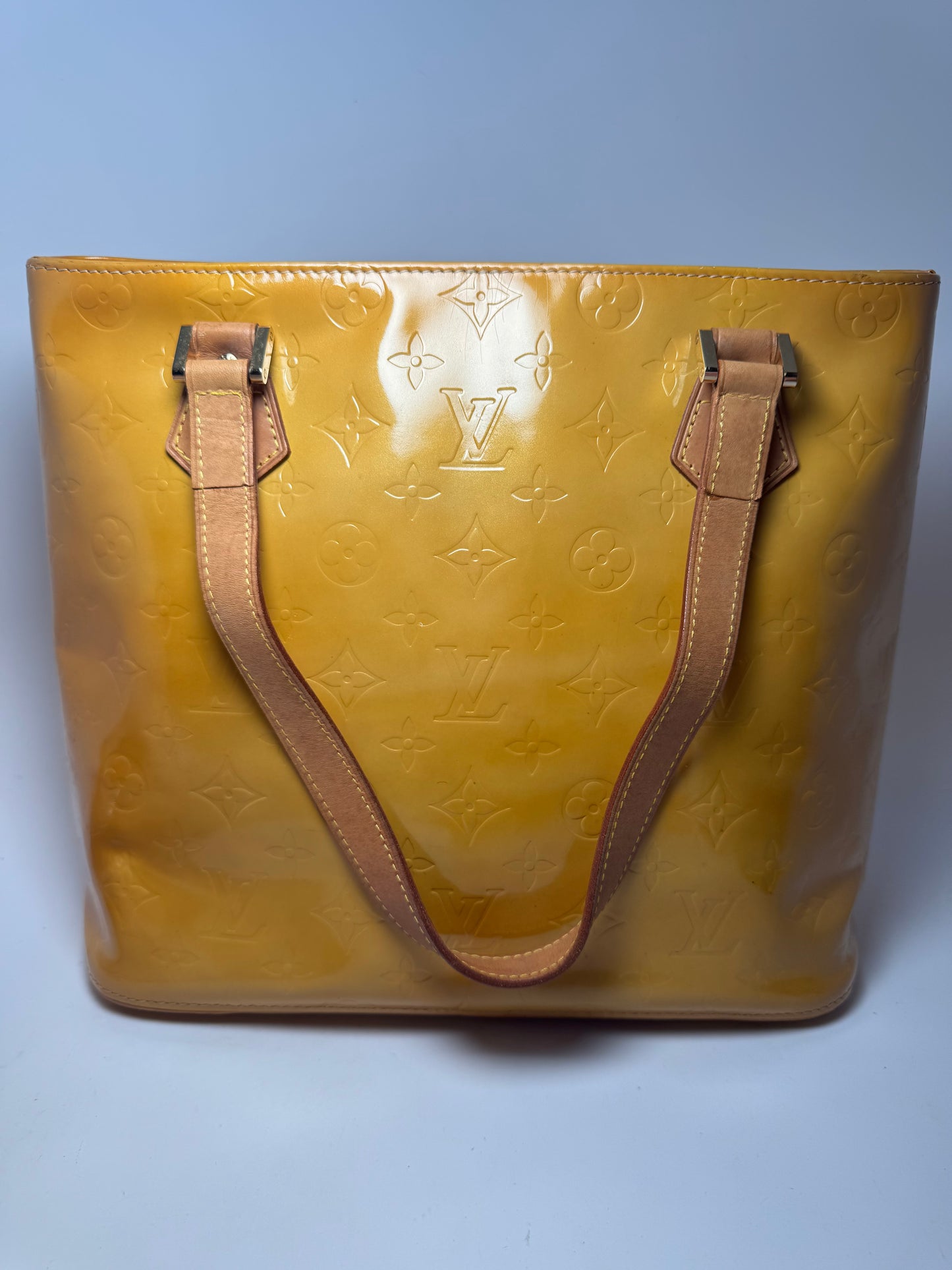 Louis Vuitton Houston Tote Sunset Gold Vernis Leather Monogram