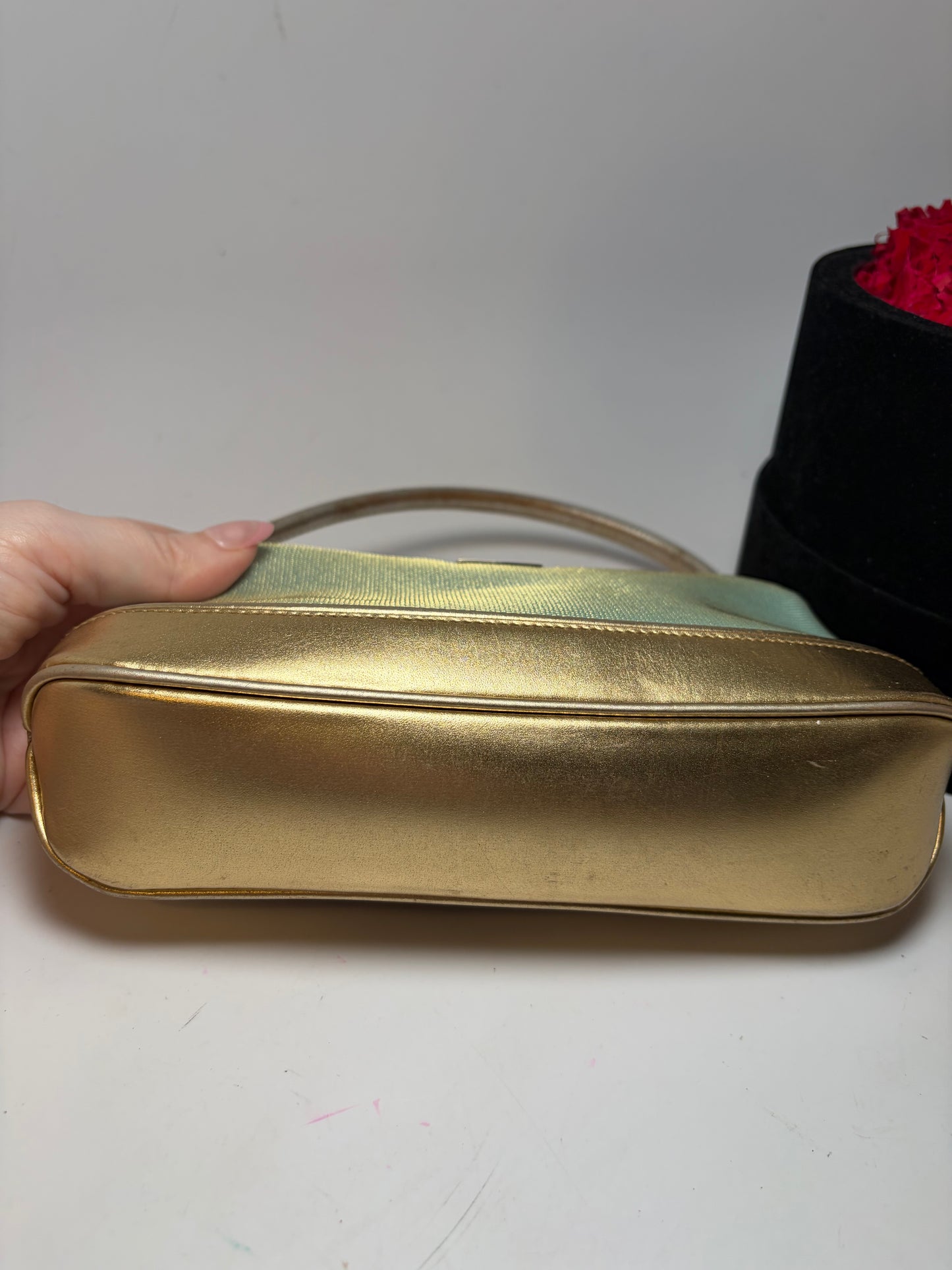 Gucci Blue & Gold Mini Bag Vintage Comes with Certificate of Authenticity
