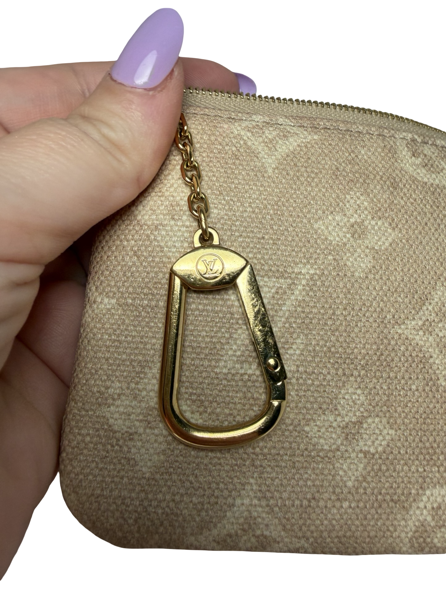 Louis Vuitton x Grace Coddington Meowgram Cat Key Pouch Small Size w/Cat motif zipper & design interior