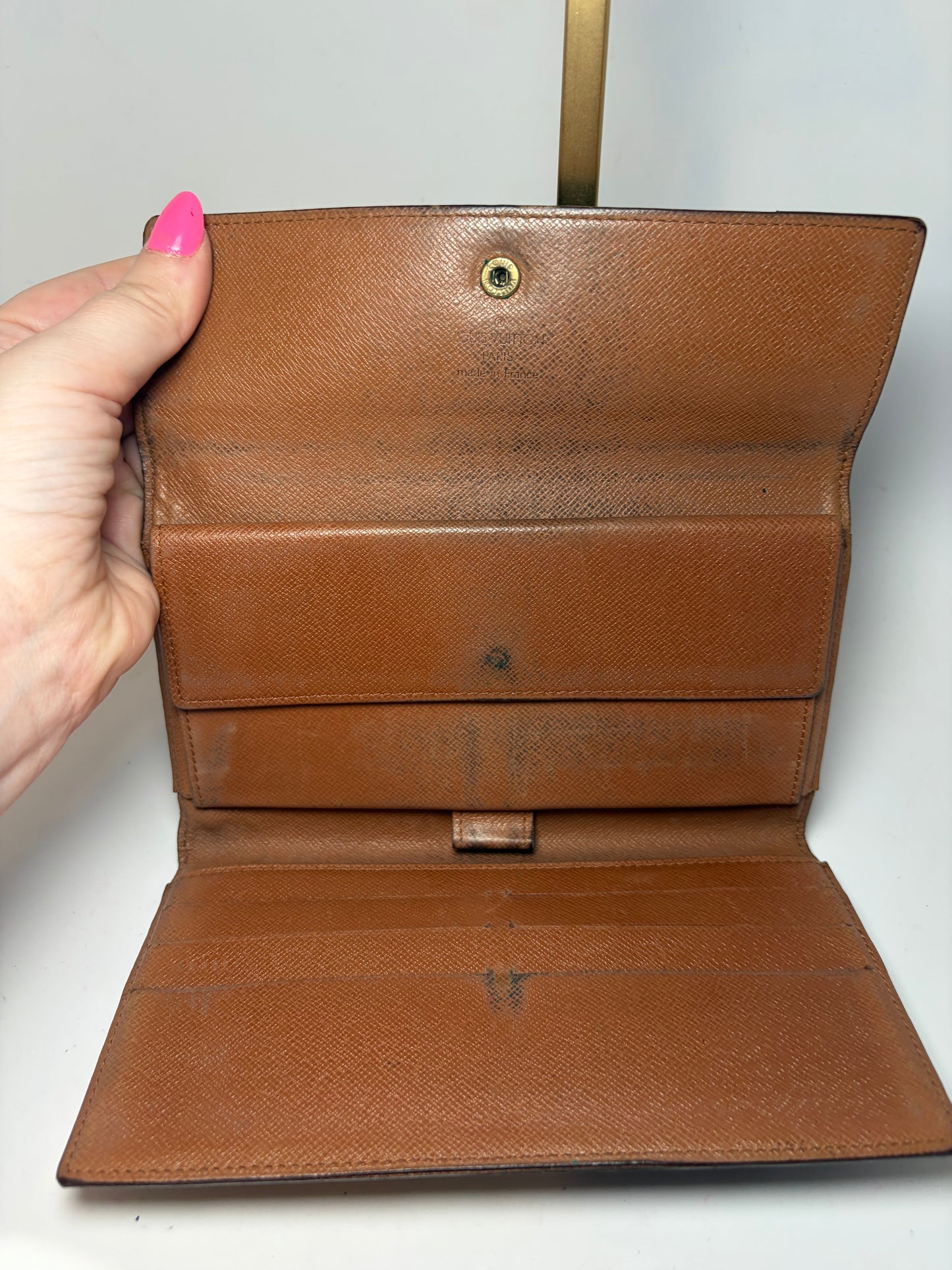Louis Vuitton Sarah Porte Tressor International Trifold Monogram Wallet
