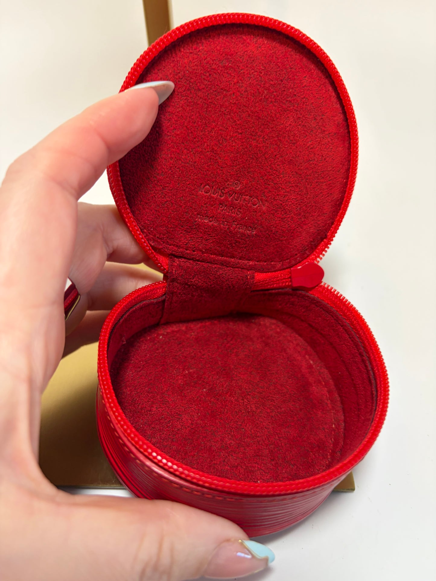 Louis Vuitton Red Epi Leather Travel Jewelry Case w/Dust Bag