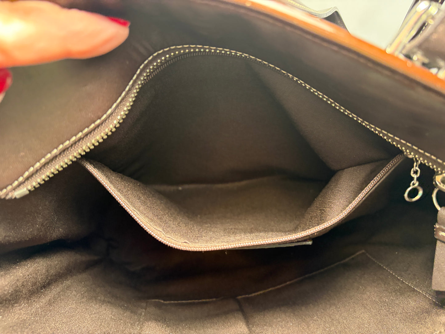 Coach Patent Leather Shoulder Bag/Tote in Chocolate Brown