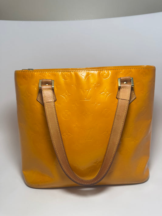 Louis Vuitton Sunset Orange Vernis Monogram Houston Tote