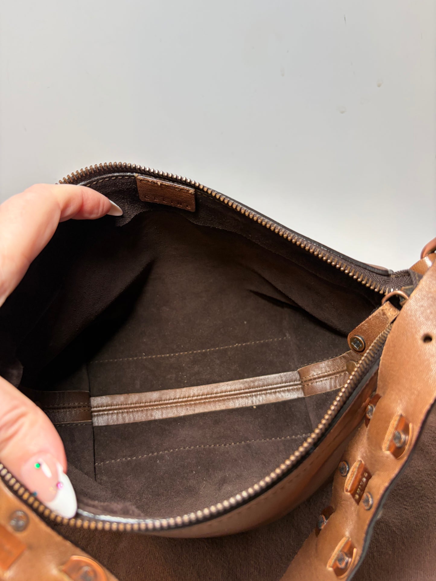 Vintage Celine Leather Shoulder Bag w/COA