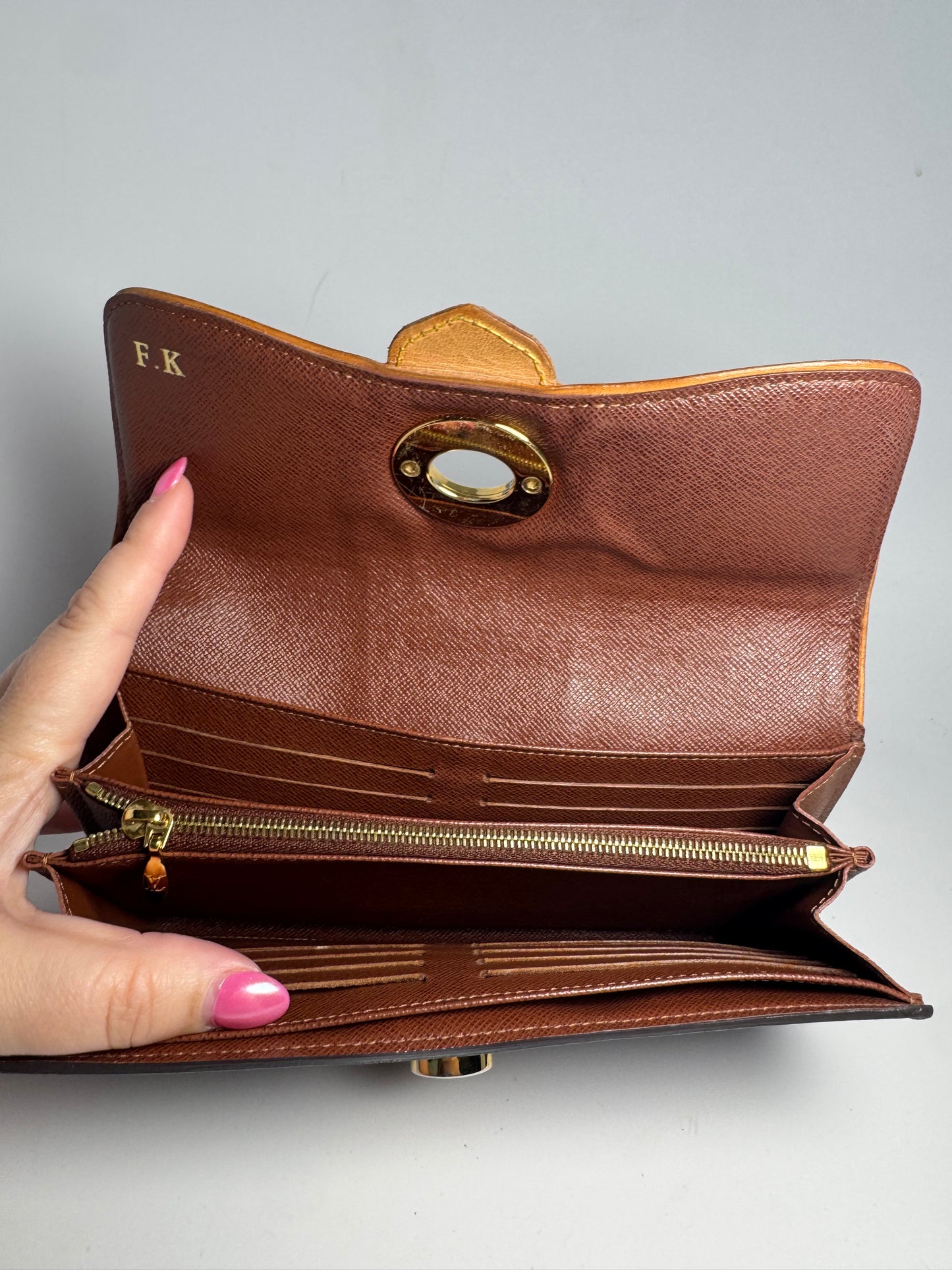 Louis Vuitton Portefeuille Boetie Wallet Turn Lock Closure Monogram & Vachetta Leather Made in Spain in 2010
